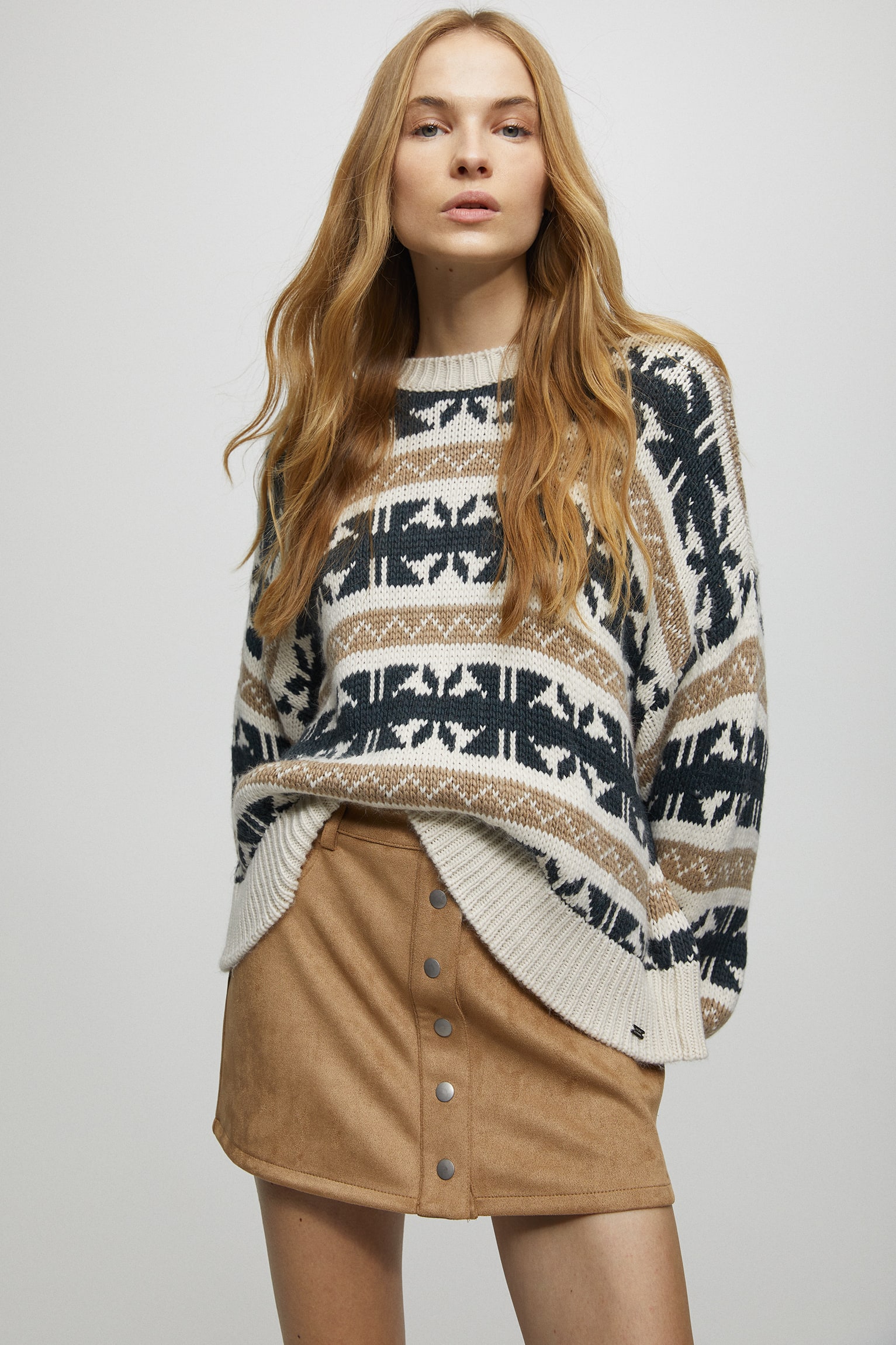 Knit Jacquard Sweater, Pull & Bear