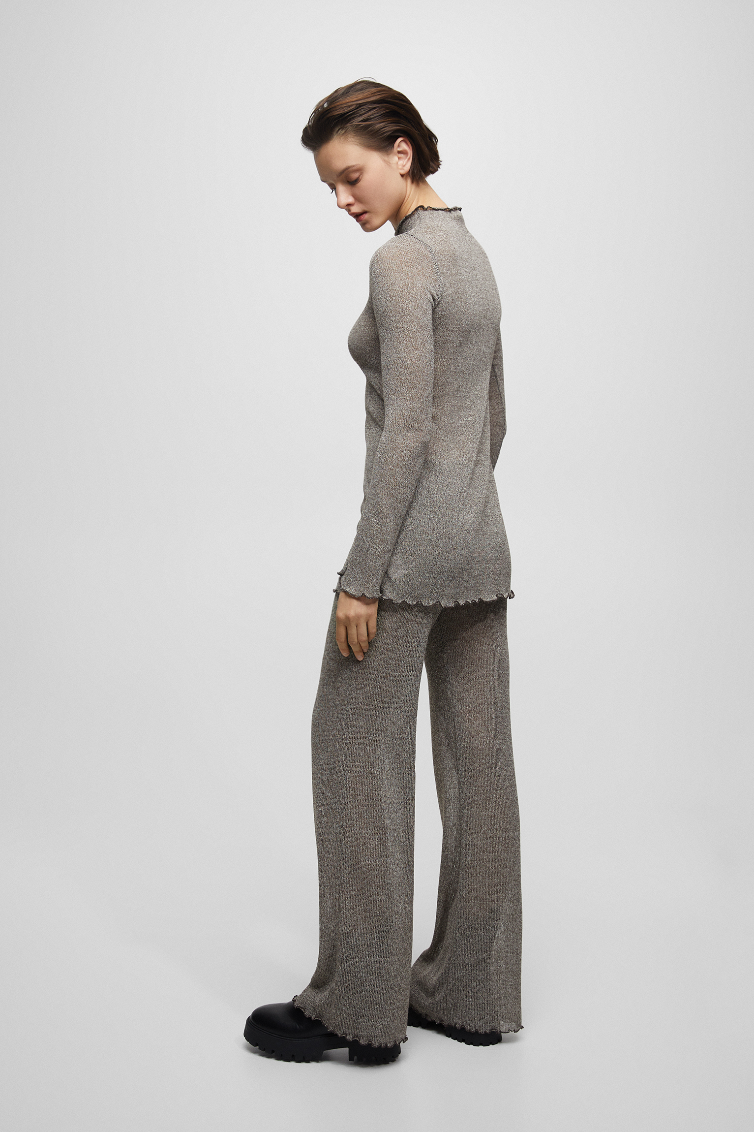 Buy YSJ Womens Knitted Wide Leg Long Pants Winter Warm Sweater Trousers  S Gray at Amazonin