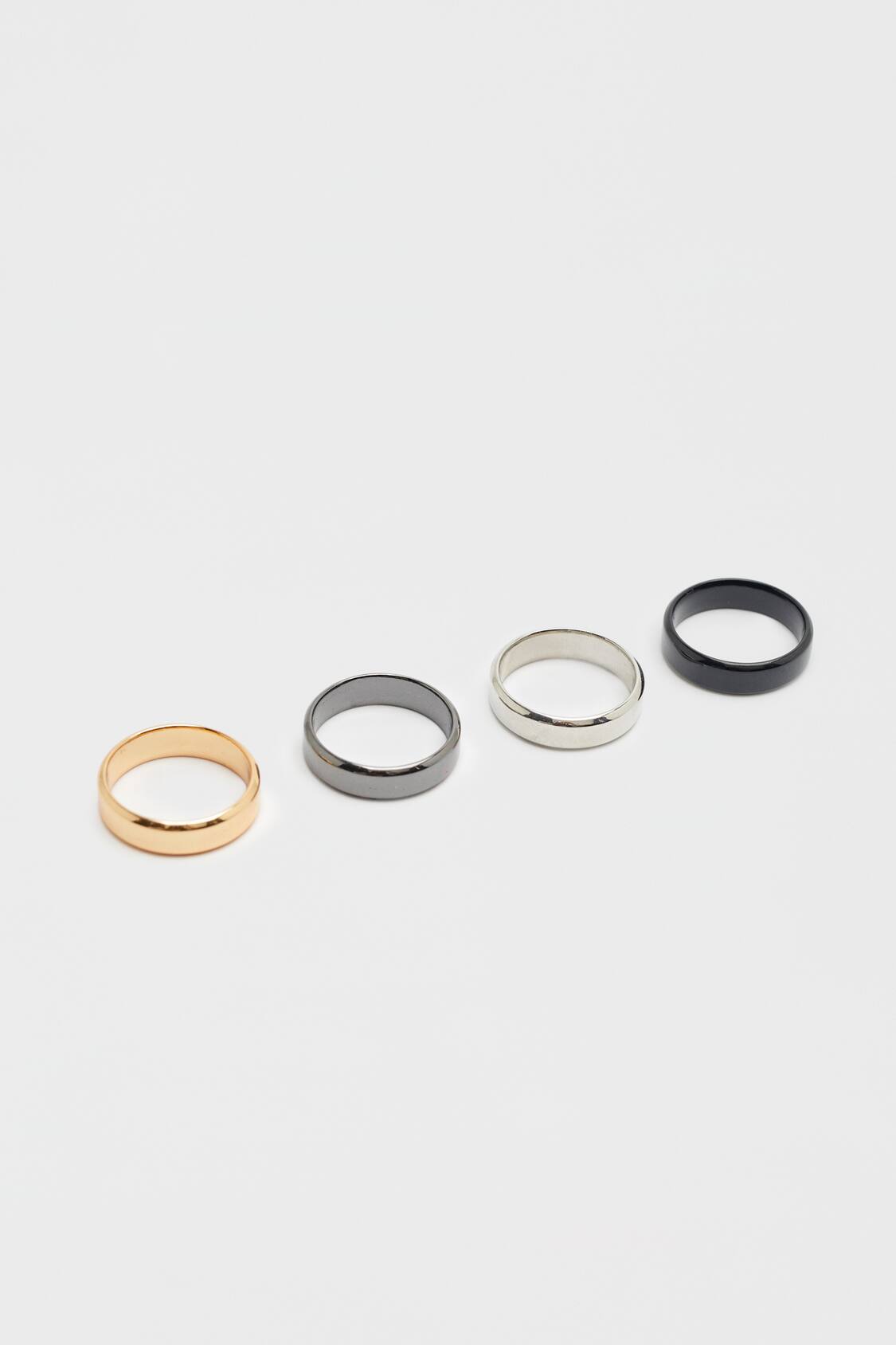 Pack 4 anillos metalizados -