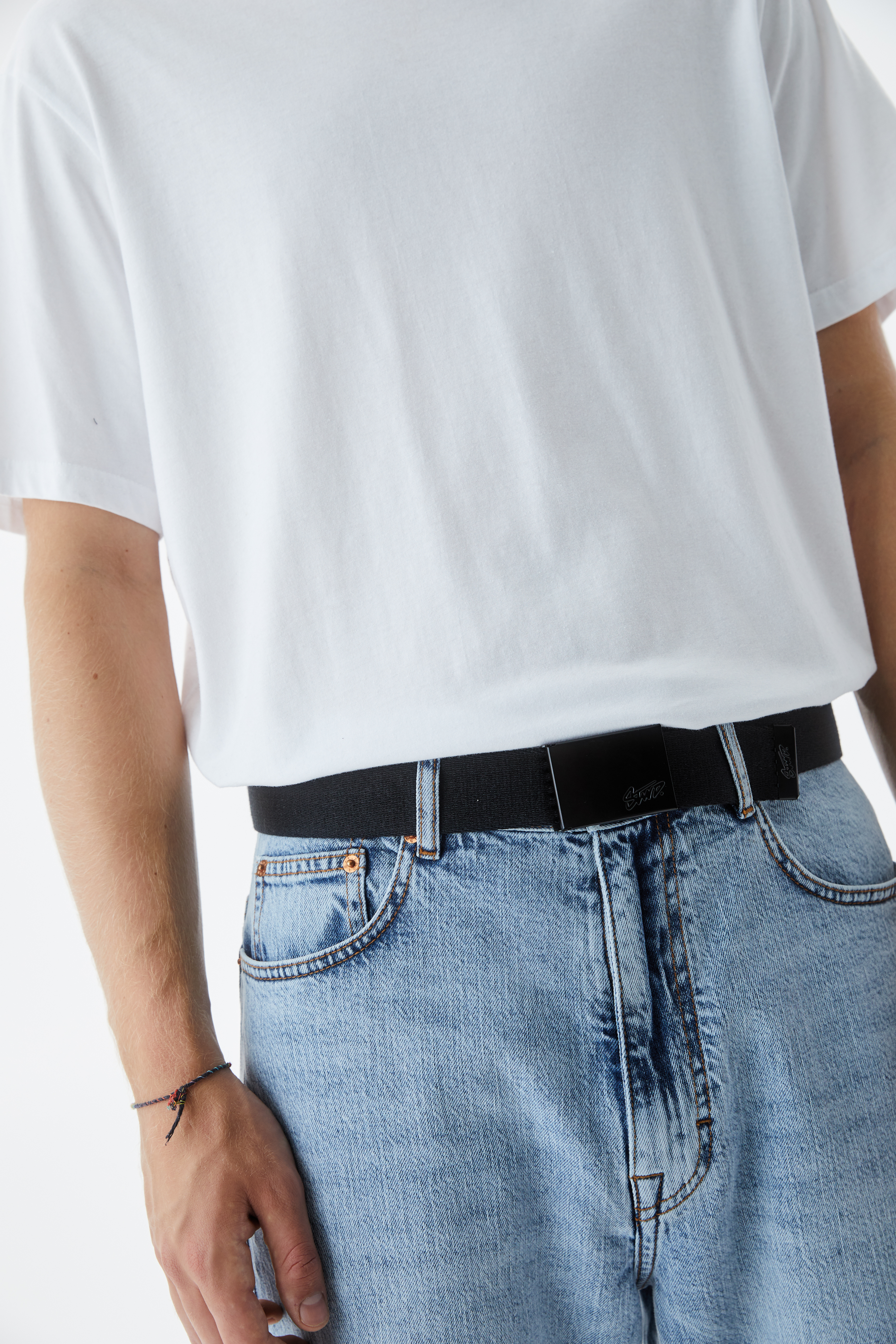 Schwarzer STWD-Stoffgürtel - PULL&BEAR