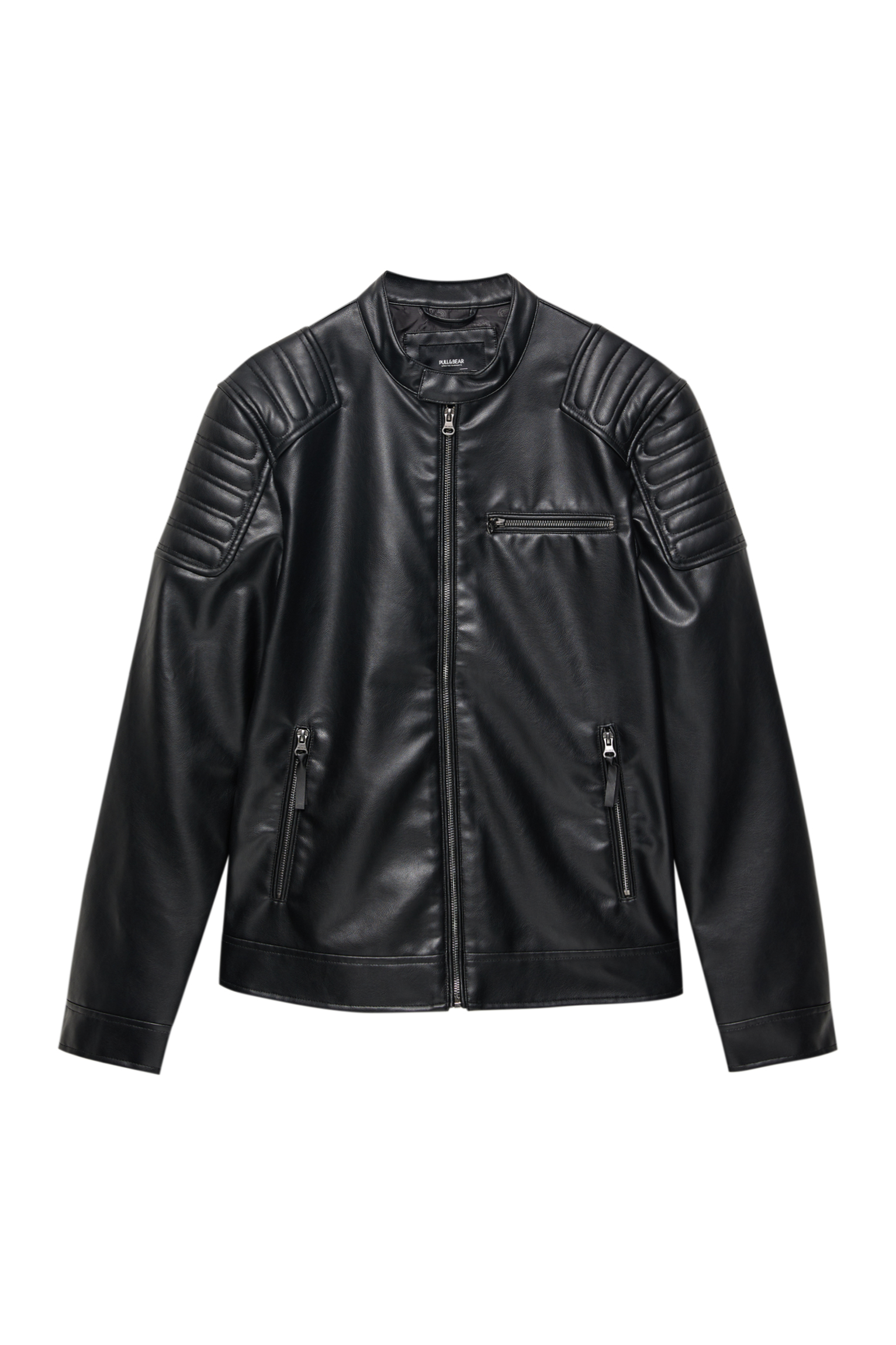 Leather Jacket Pull And Bear BaÃ±o Hombre Efecto Piel Chalecos De