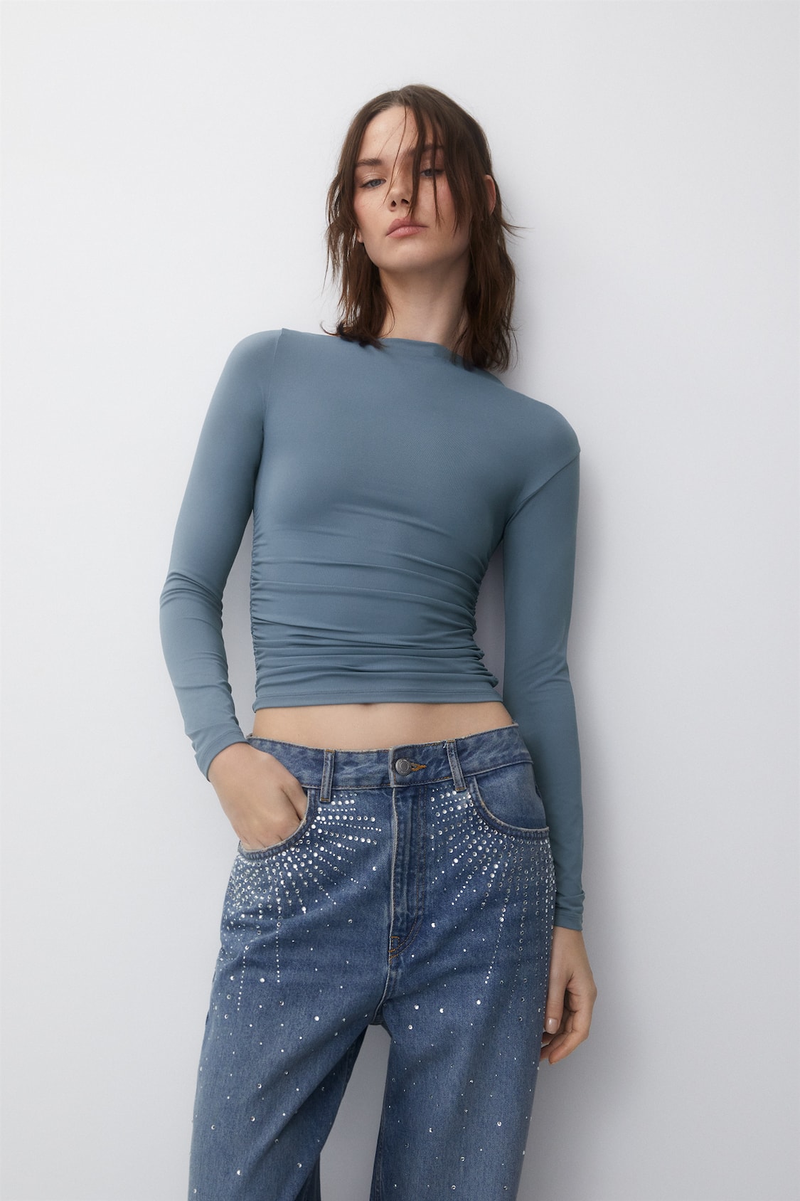 Long sleeve - T-shirts - Clothing - Woman - PULL&BEAR Luxembourg