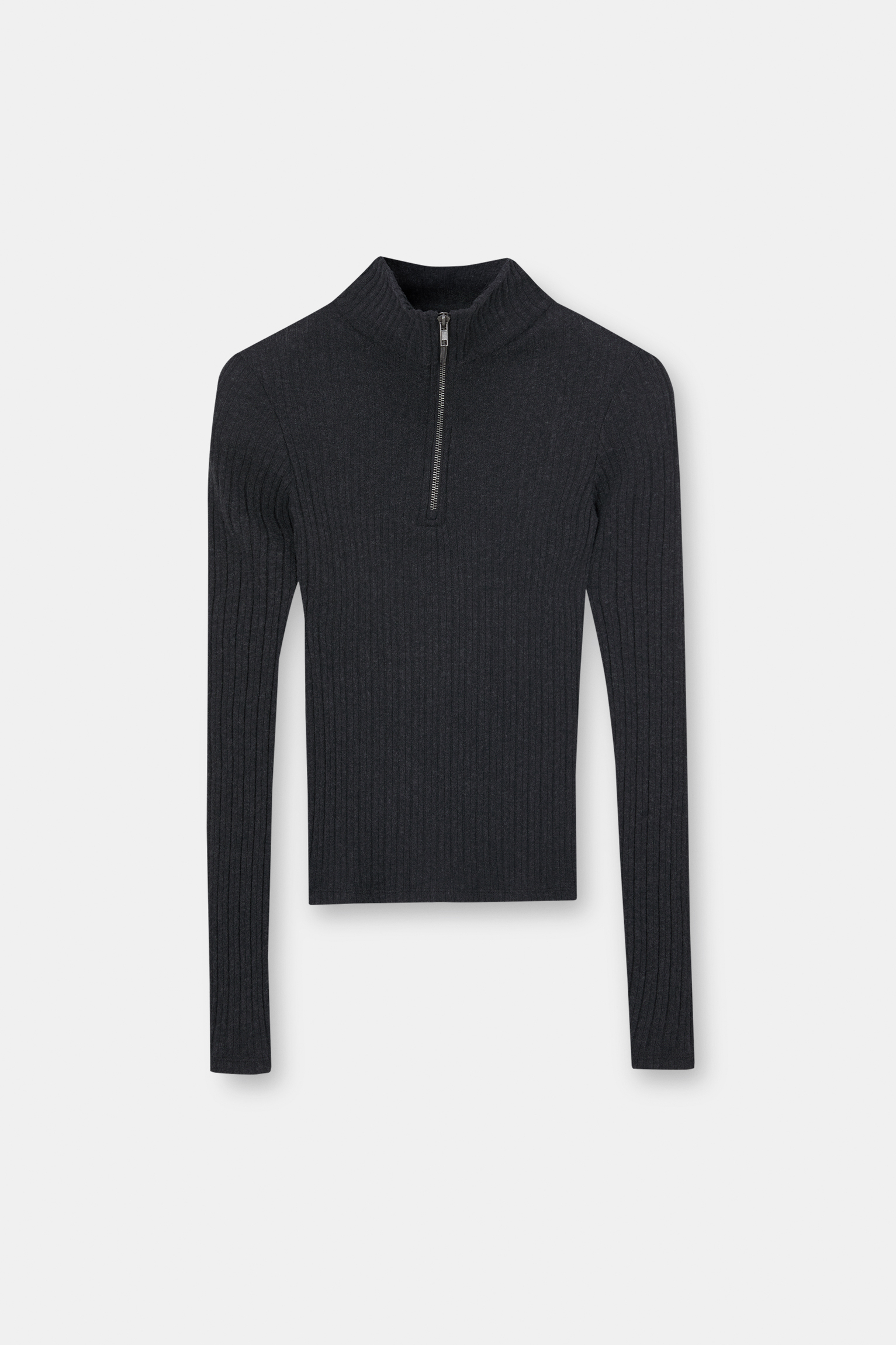 Long sleeve T-shirt with zip - pull&bear