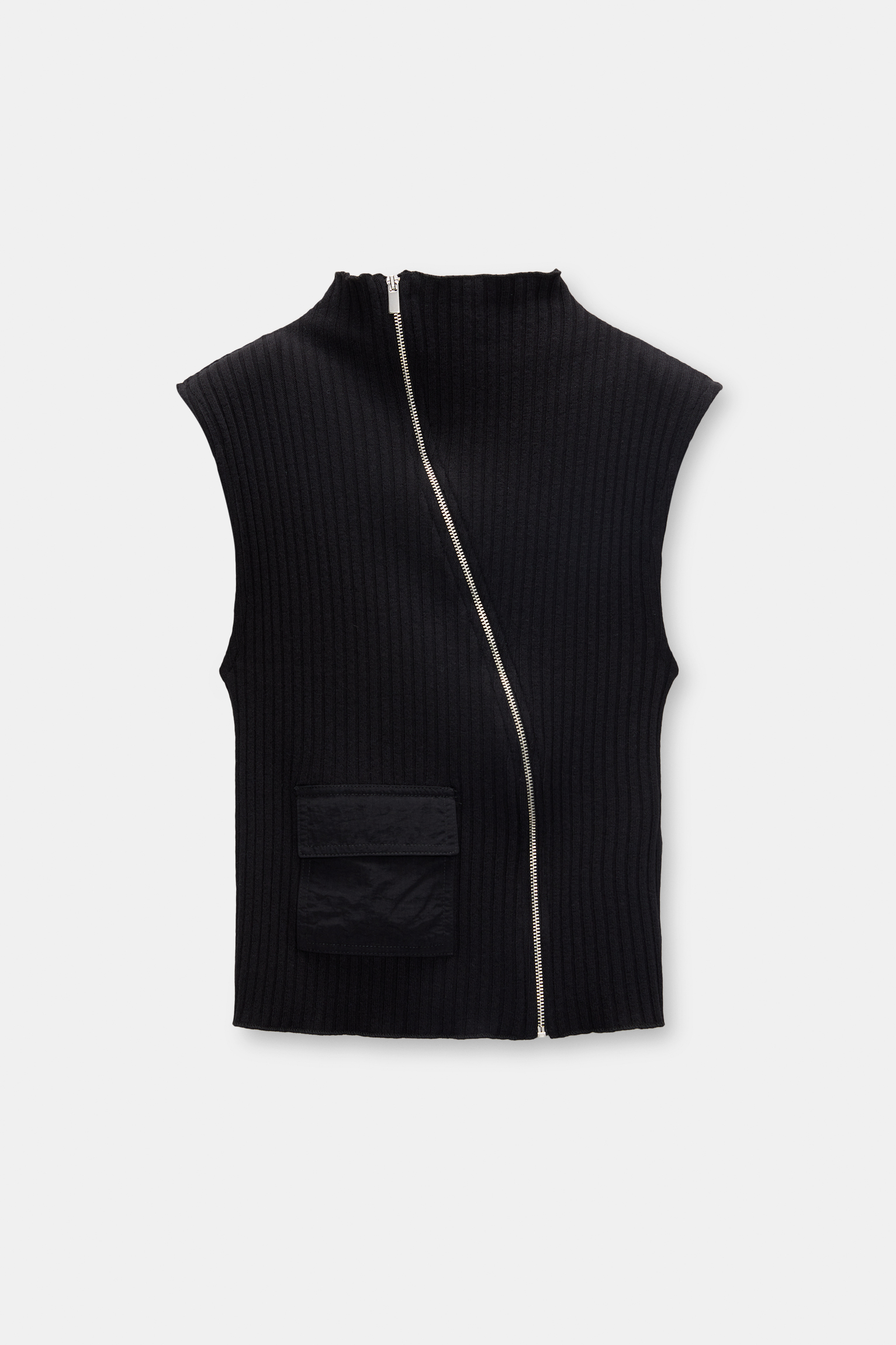 High neck top with a crossover zip fastening - pull&bear