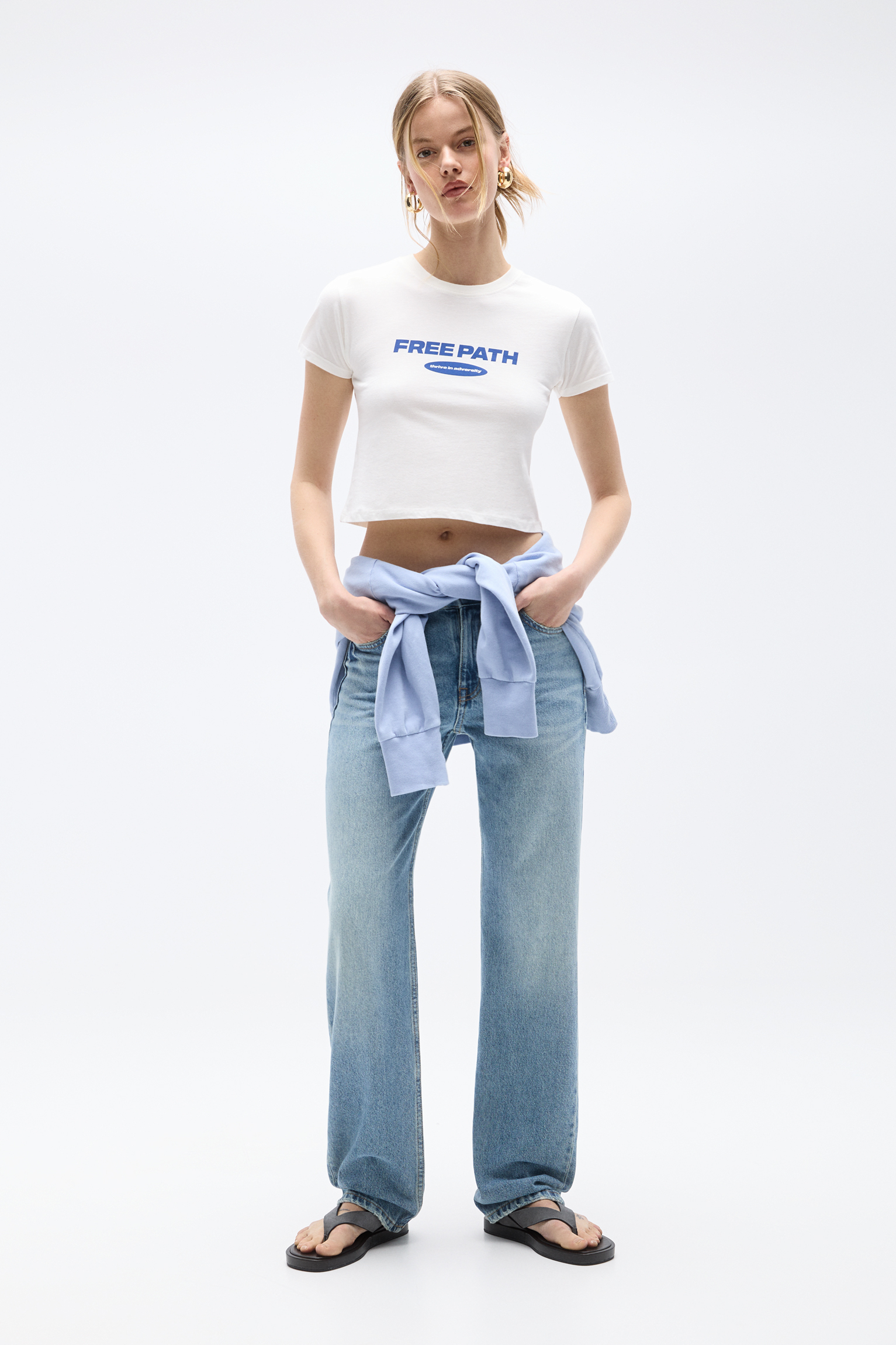 Blue printed T-shirt - PULL&BEAR