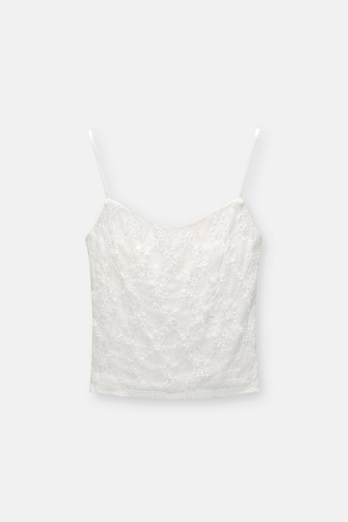 Recycled Fibers Lace Trim Cami