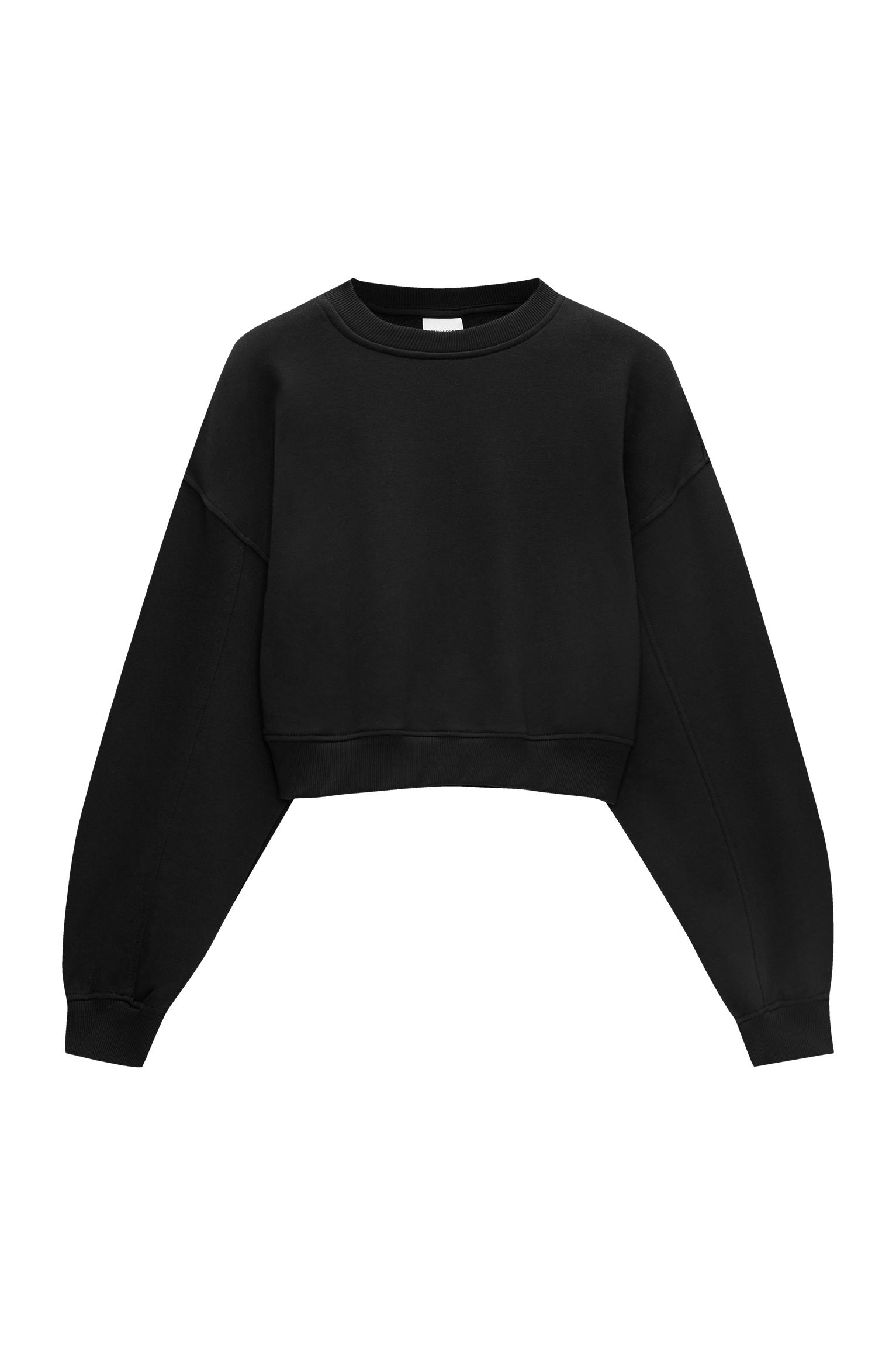 Cropped fleece sweatshirt - pull\u0026bear