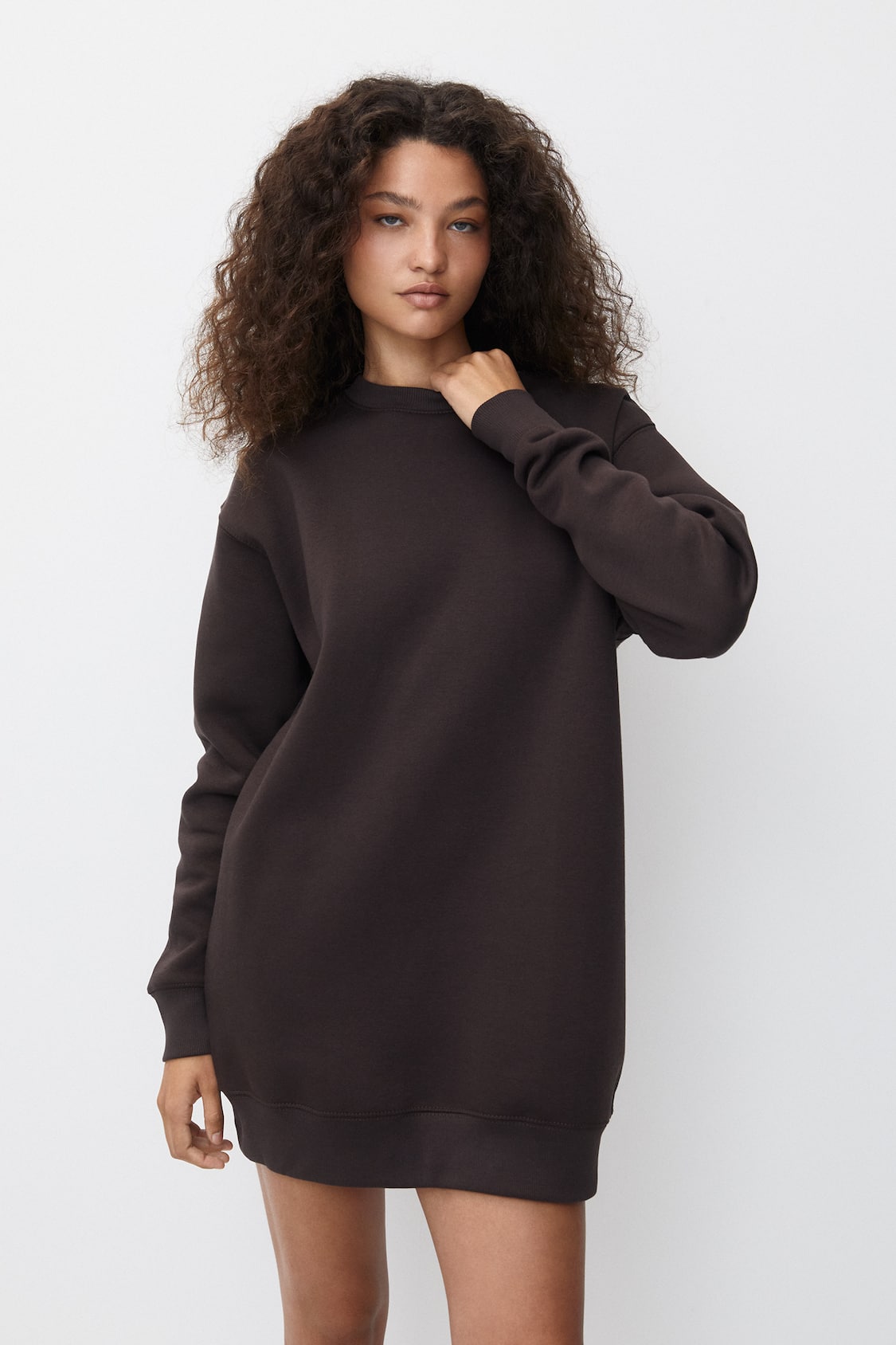 Round neck sweatshirt dress - PULL&BEAR