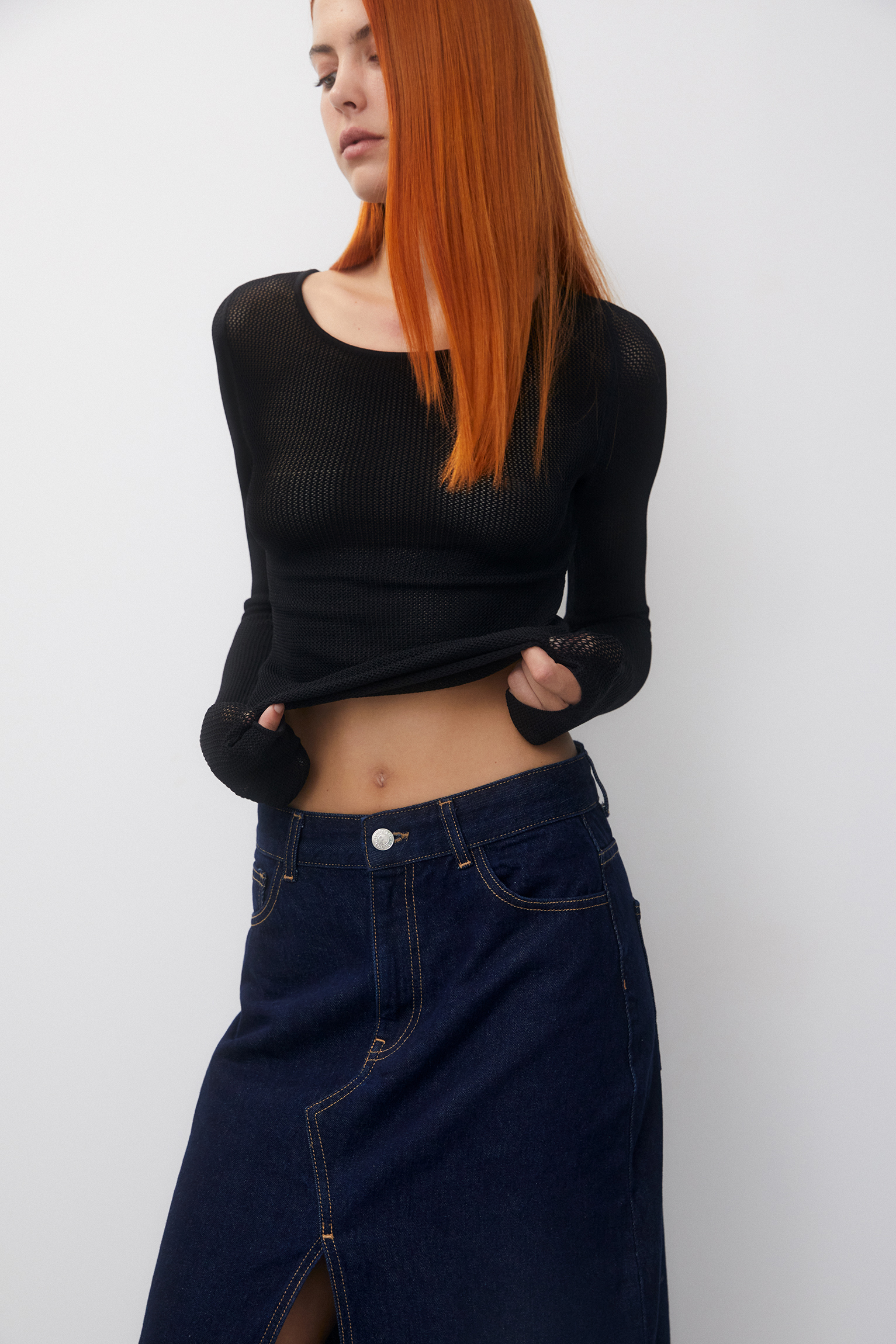 Buttoned denim skirt | Collection 2019 | subdued.com