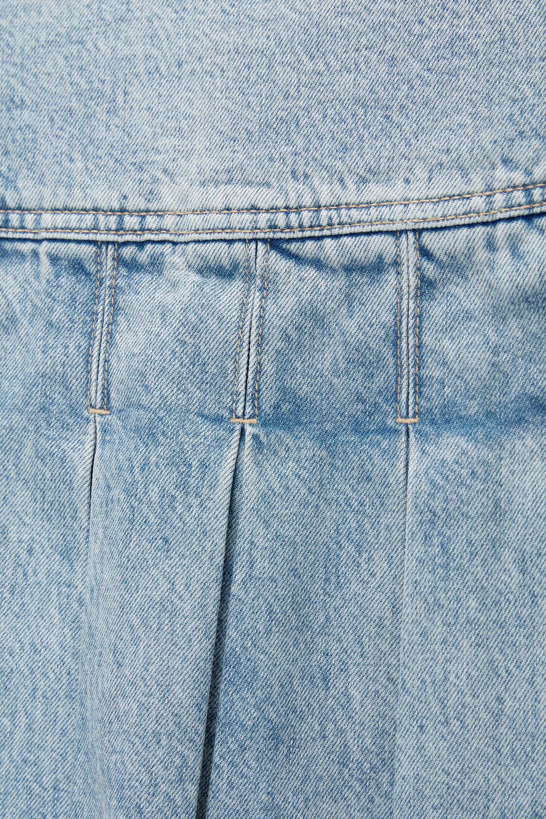 Denim mini skirt with box pleats - pull&bear