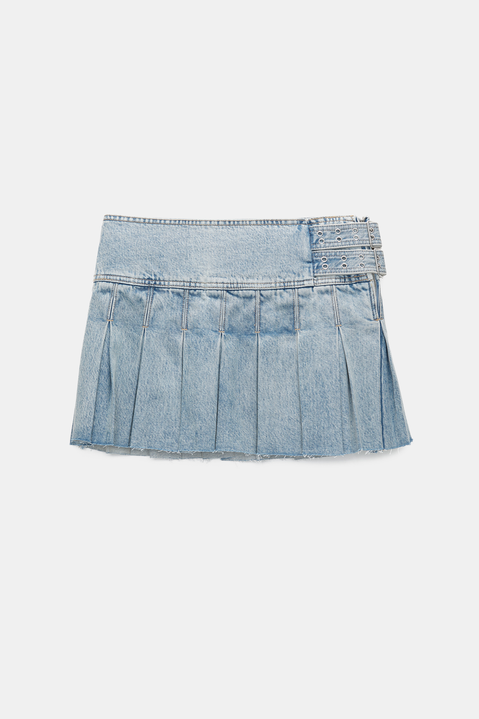 Off-White pleated asymmetric denim skirt - Blue