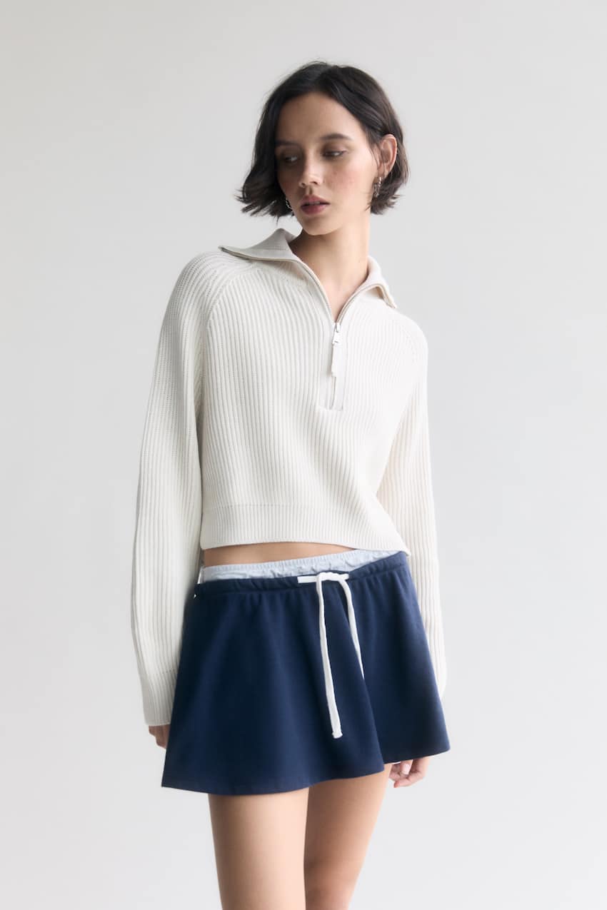 Pull cropped col fermeture Éclair