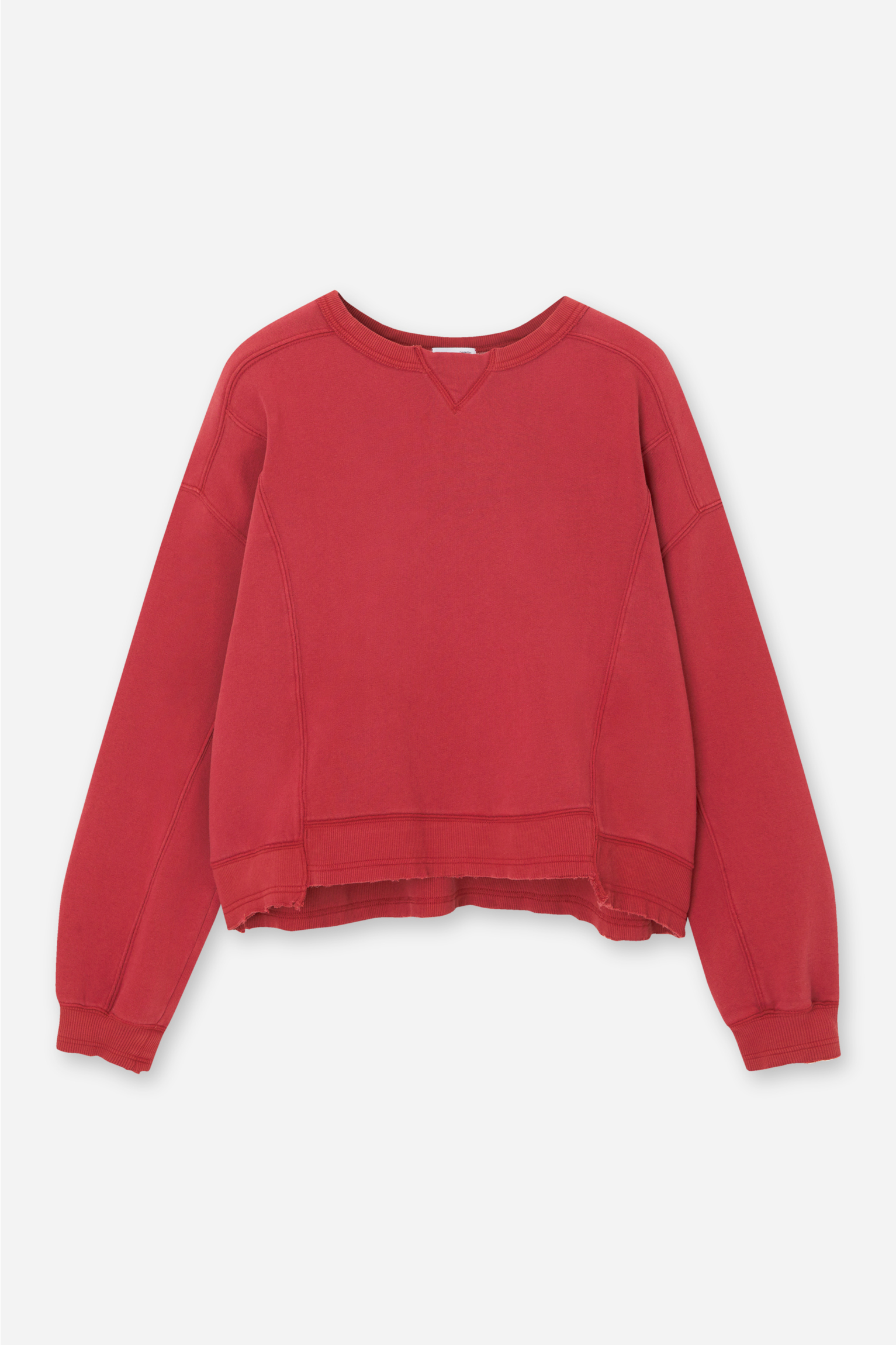 Red sweatshirt with seams - pull&bear