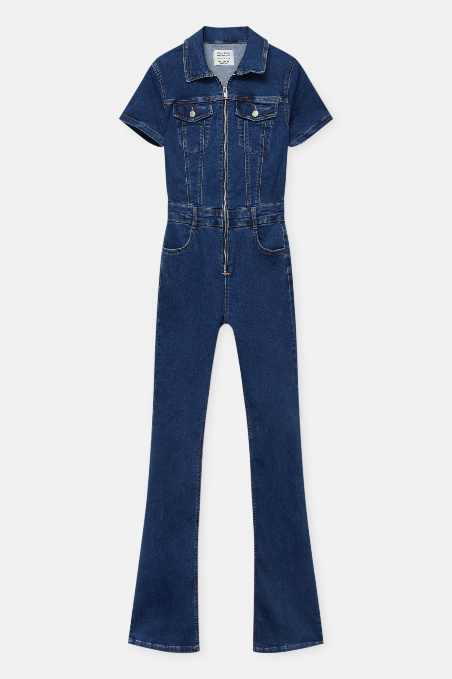 SHEIN SXY Button Front Slant Pocket Denim Overall Jumpsuit | SHEIN Malaysia