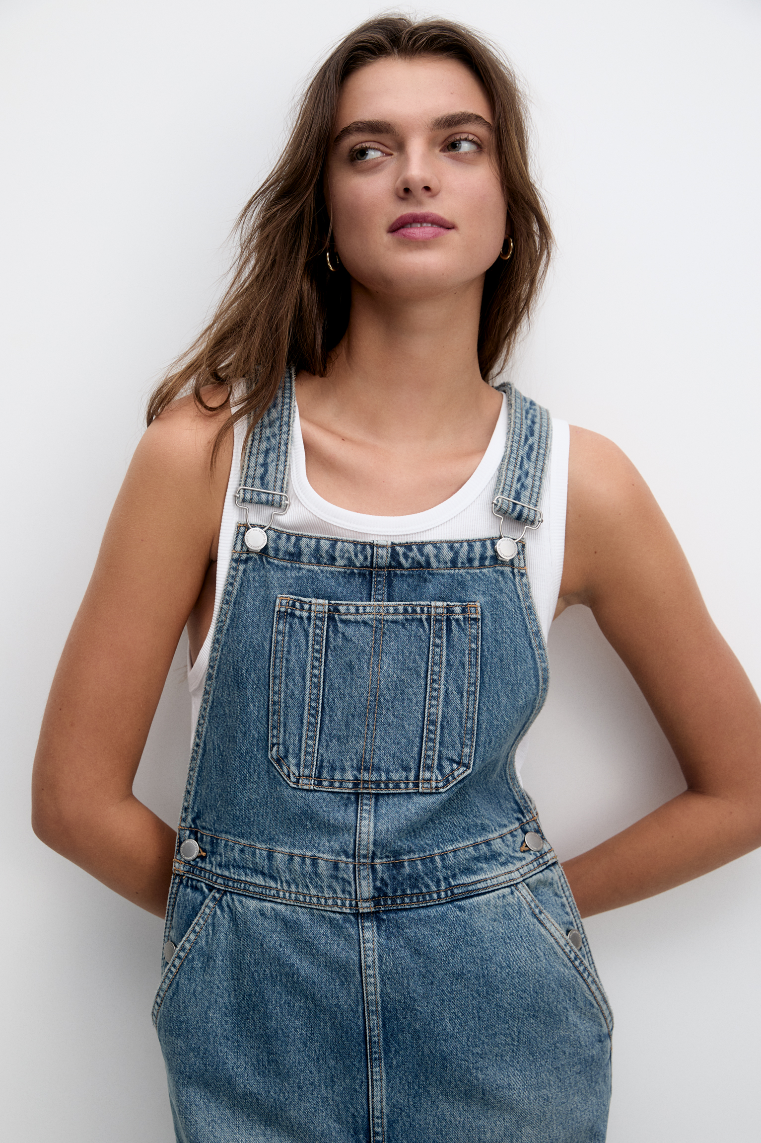 AND Denim Pinafore Slip-On Dress (Blue, White) in Pune at best price by And  India Store (Nexus Westend) - Justdial