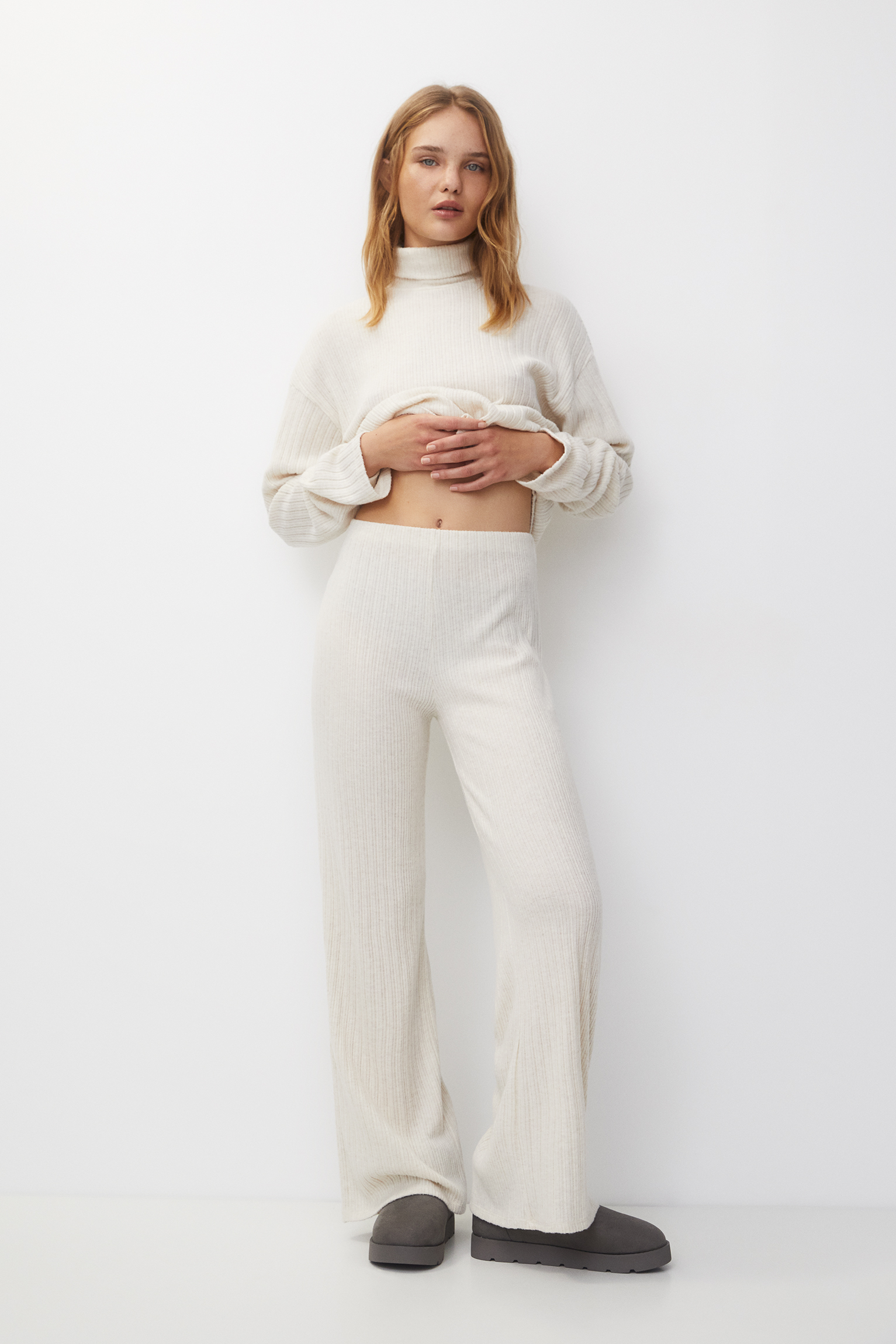 Pull&Bear High Waisted Tailored Trousers in Grey | Lyst UK