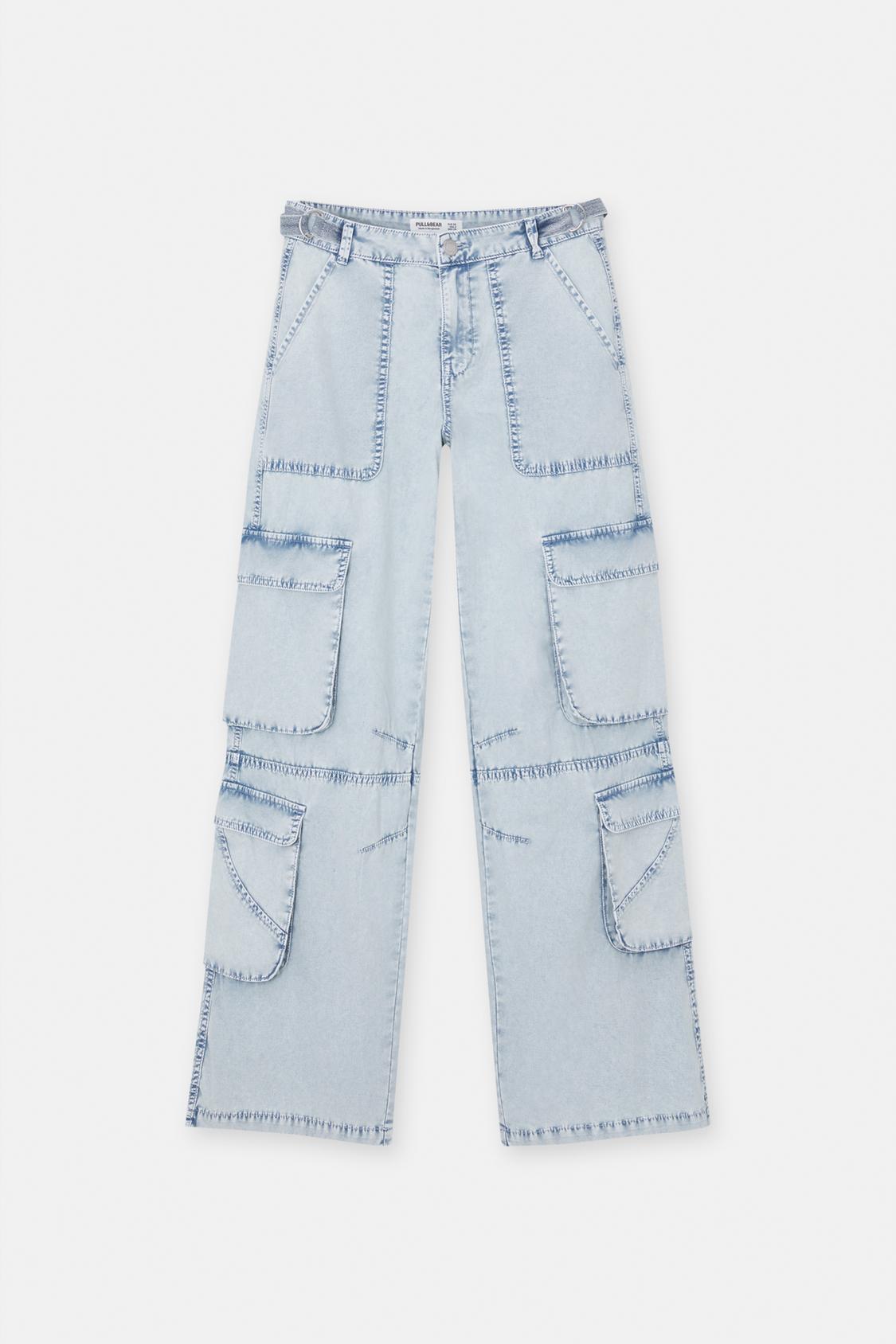 Wide-leg multi-pocket cargo jeans - PULL&BEAR 