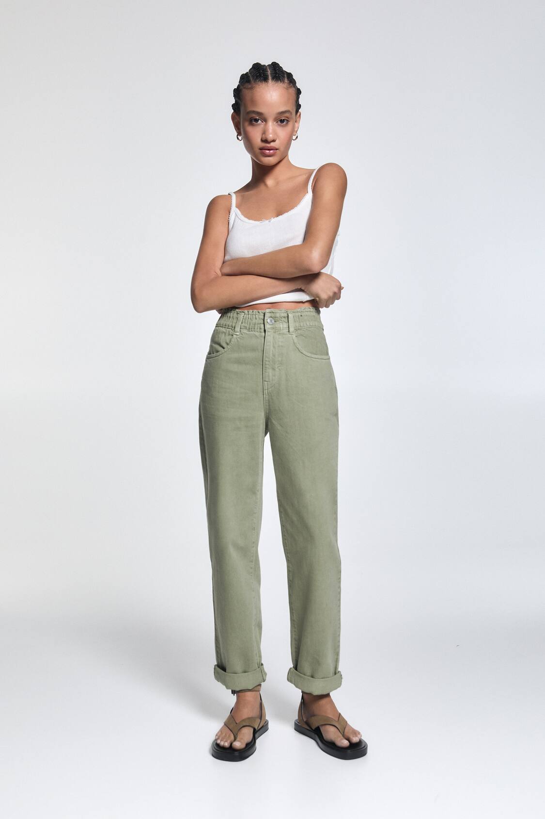 Straight - Trousers - Clothing - Woman - PULL&BEAR United Arab Emirates