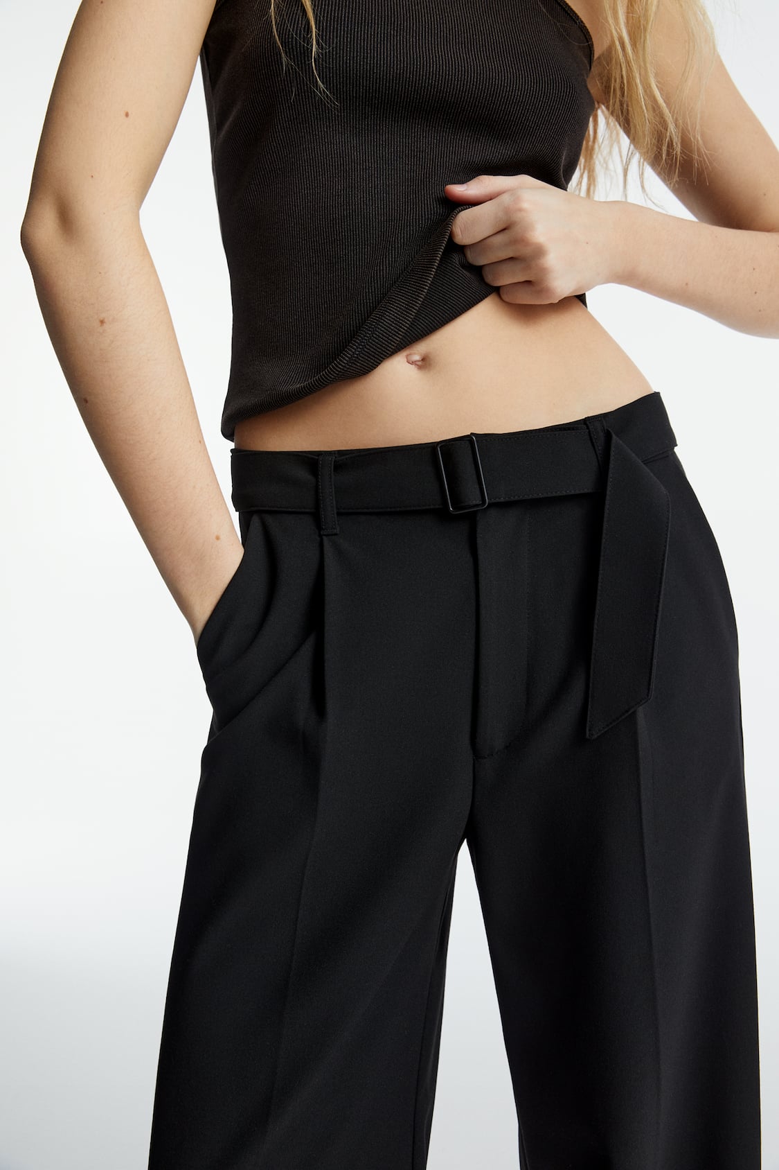Smart belted pants - pull&bear