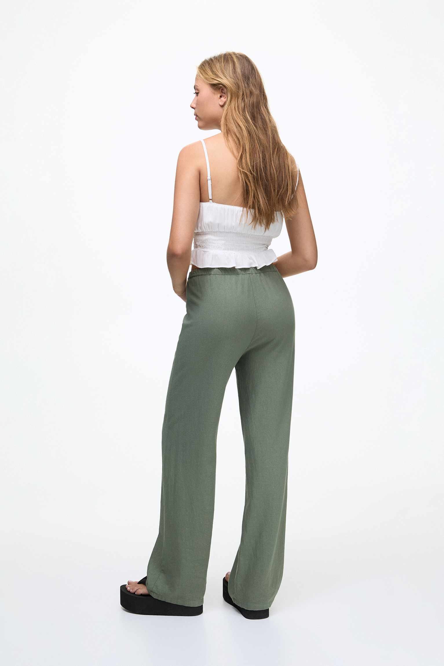 Gia Studios High Rise Sheer Flowing Trousers | Neiman Marcus