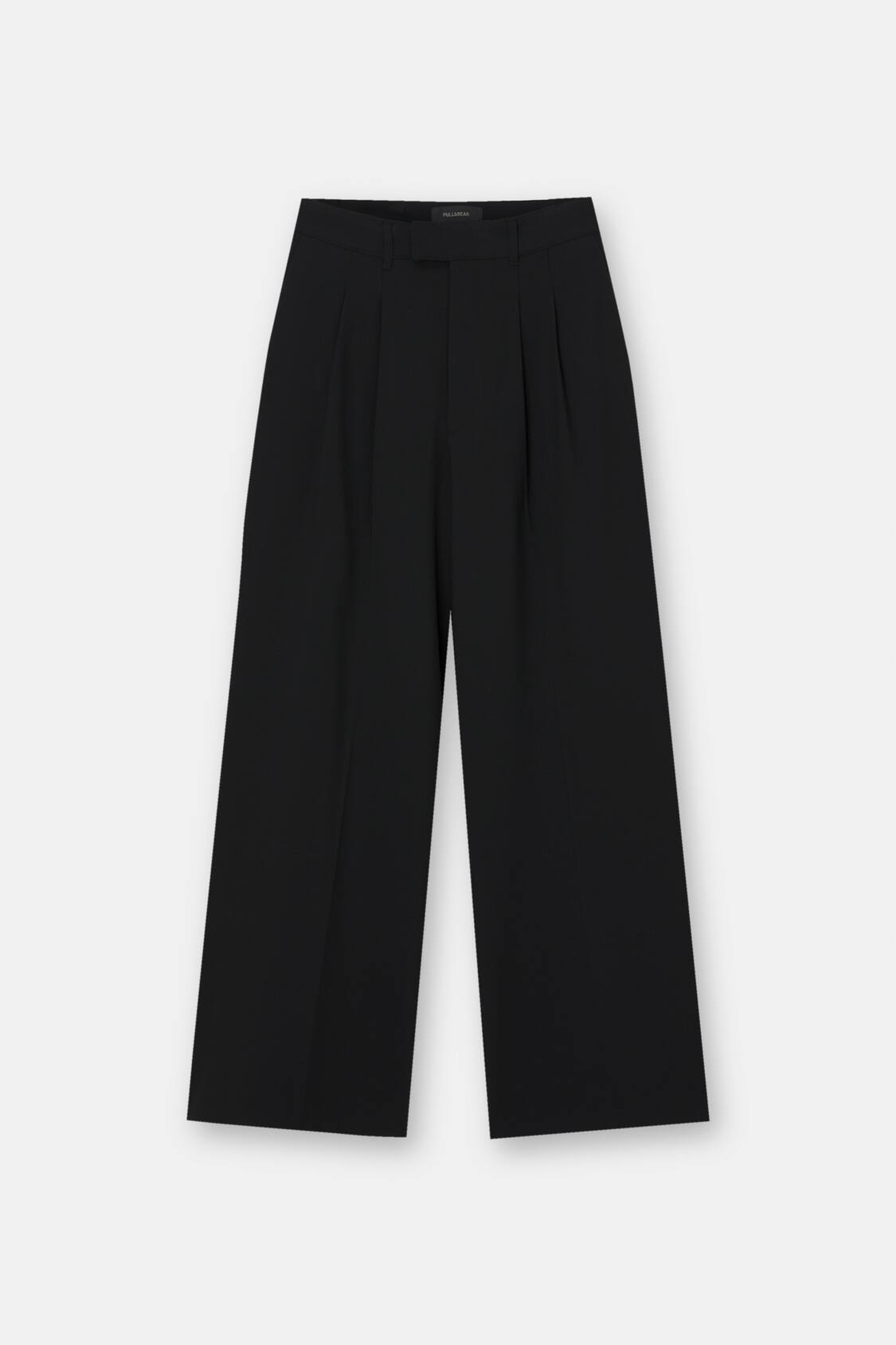 Black wide-leg smart trousers with darts - PULL&BEAR