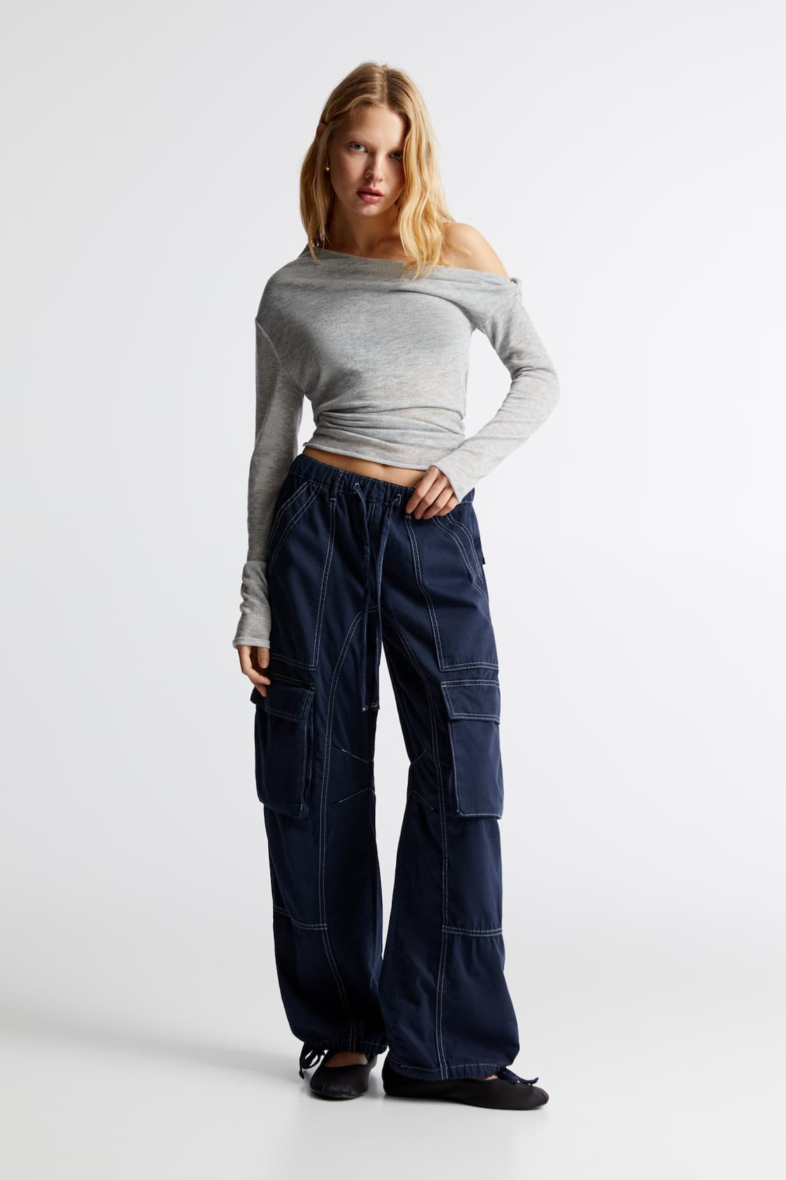 Stretch bell bottom trousers - PULL&BEAR