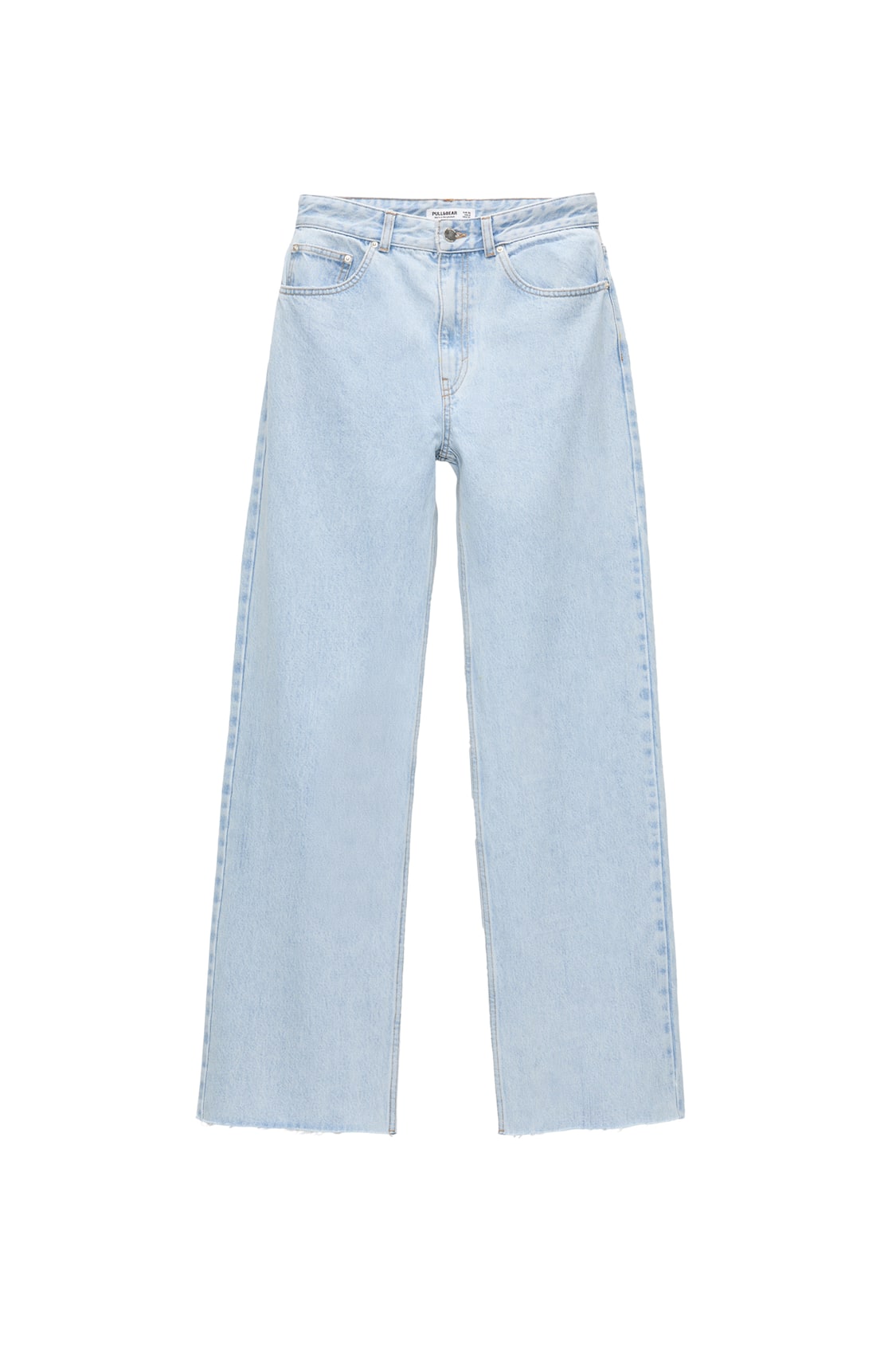 Jeans feminino design irregular botão solto all-match cintura alta