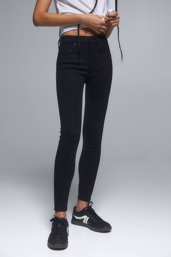 Pull&Bear Womens Skinny High Waist Blue Denim Jeans Size 8 Petite NEW -  beyond exchange