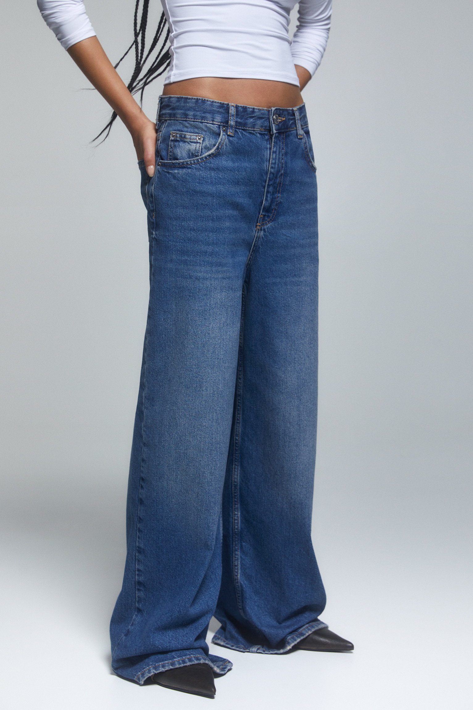 Mid-rise super baggy jeans - pull&bear