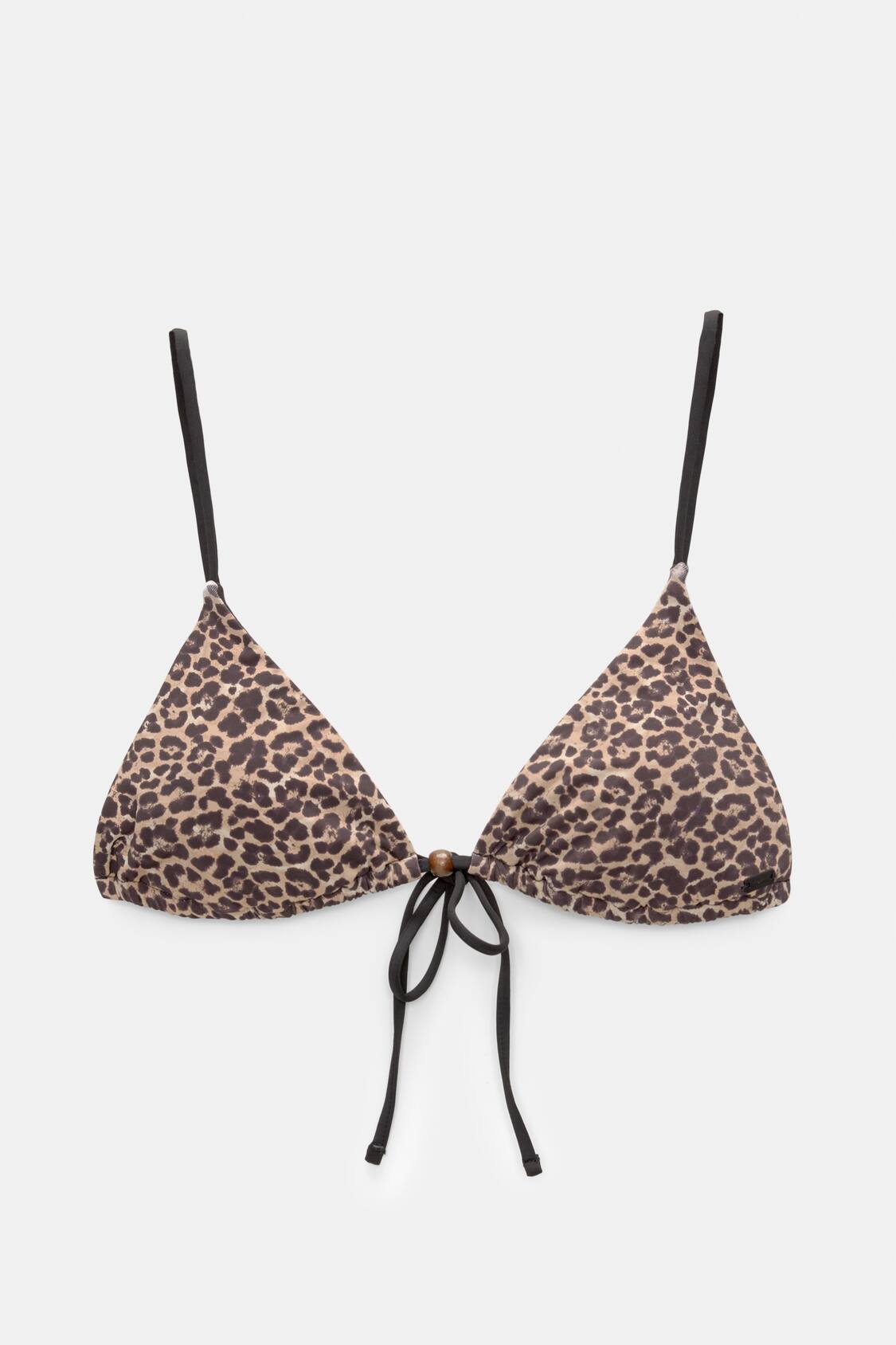XOXO Women's Leopard Print Ruffle Push Up Bralette Bikini Top Swimsuit