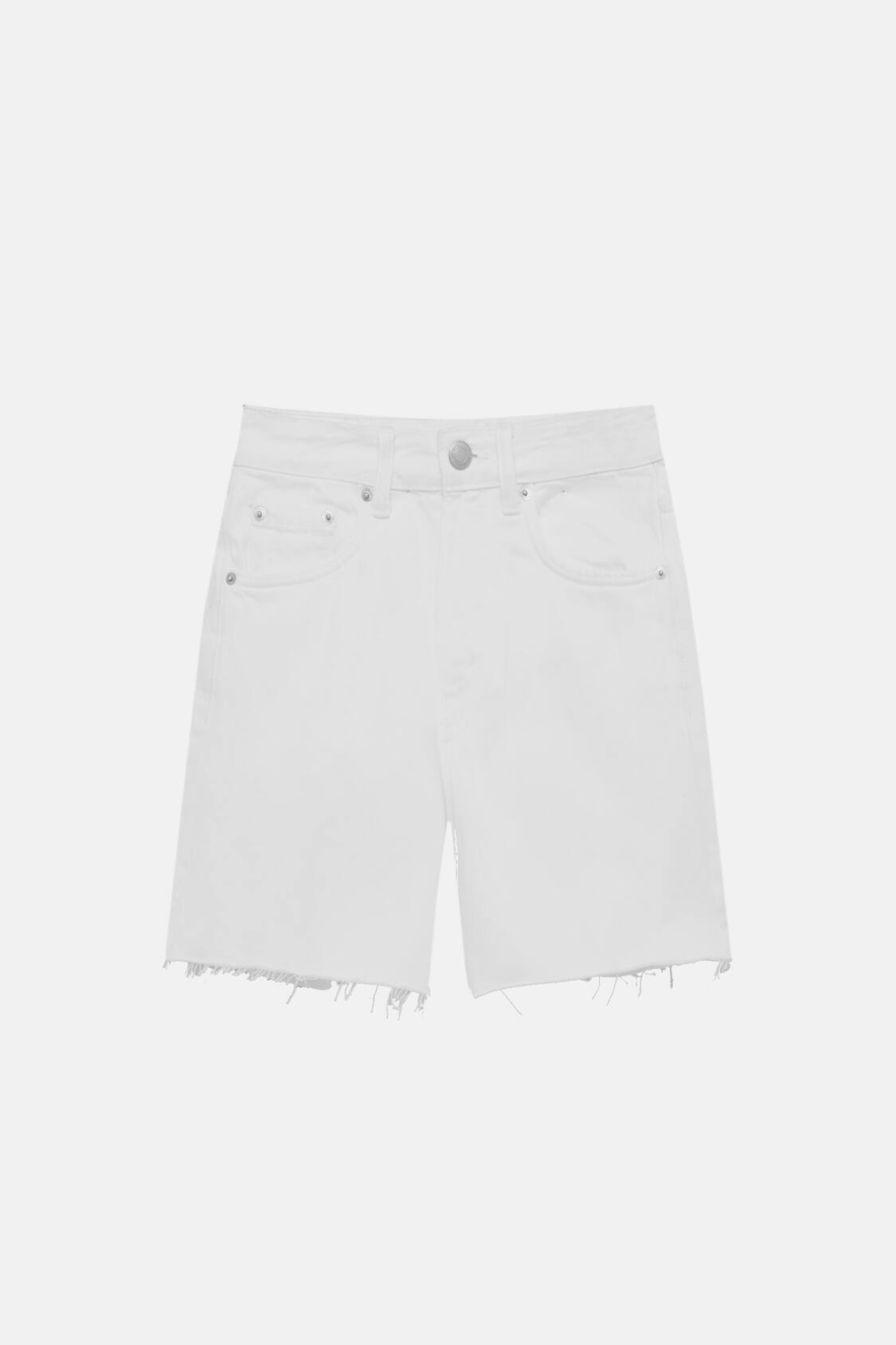 High waist denim Bermuda shorts - PULL&BEAR