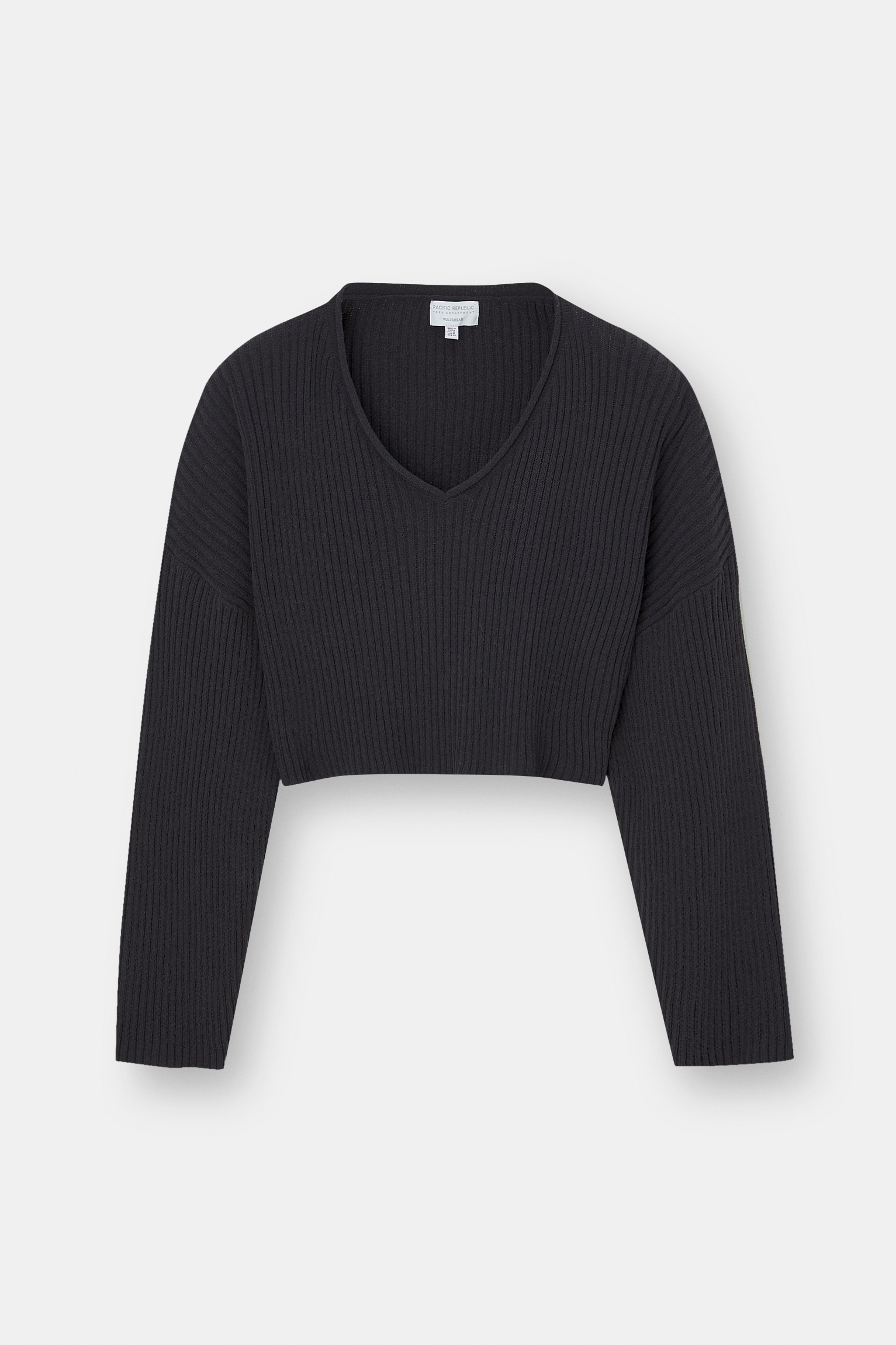 Cropped V-neck sweater