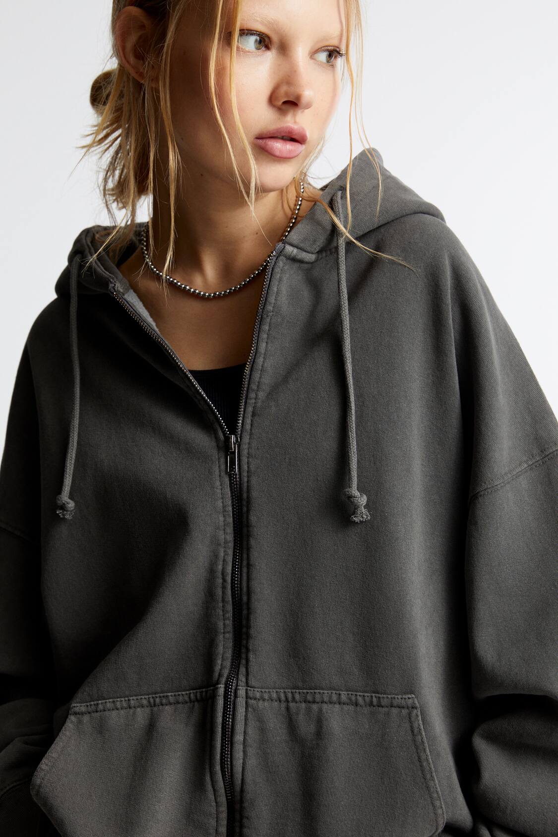 Oversized zip-up fleece hoodie, Twik, Women's Sweatshirts & Hoodies