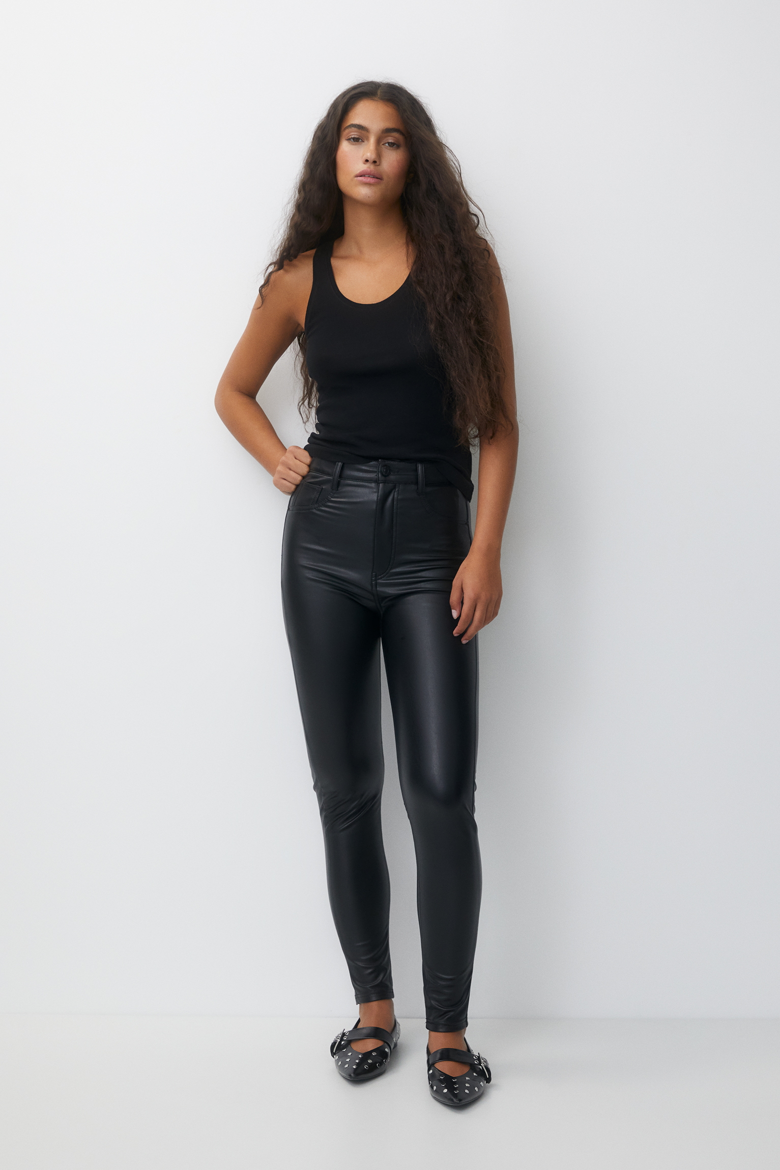 Buy hongqiantai Women Sexy Faux Leather Leggings Skinny Leather Pants Black  M at Amazon.in
