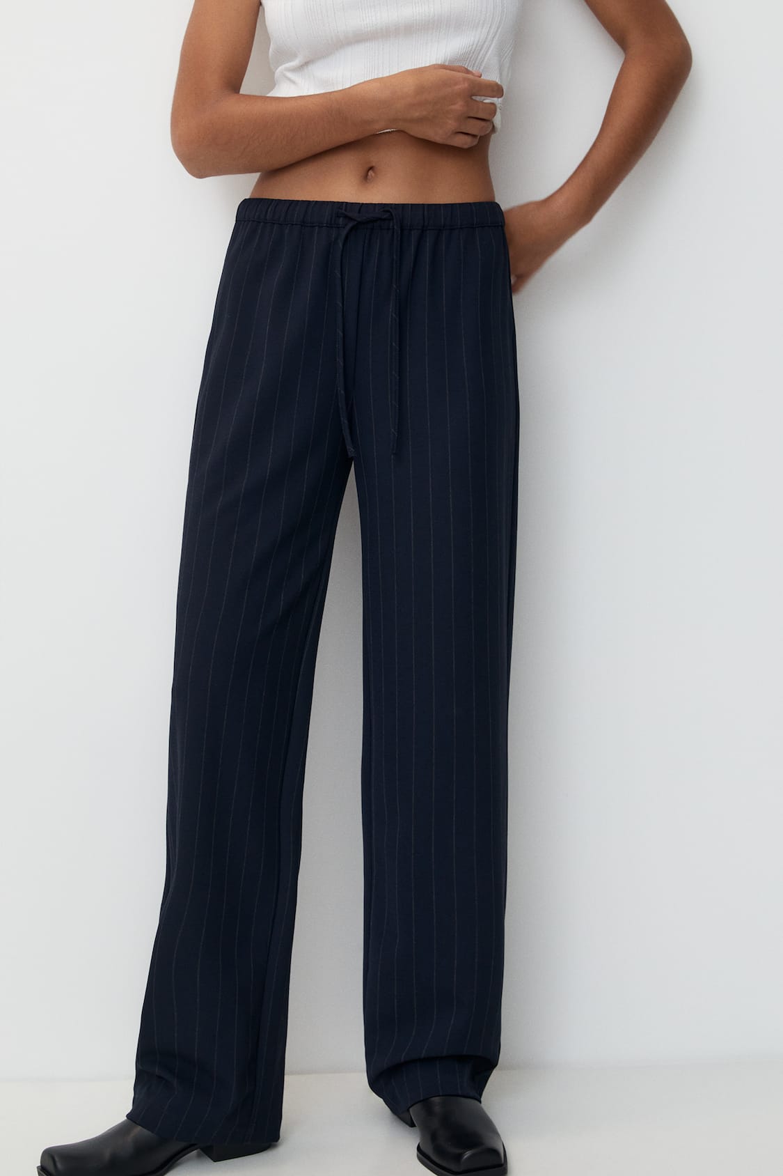 Flowing pants with elastic waistband - pull&bear
