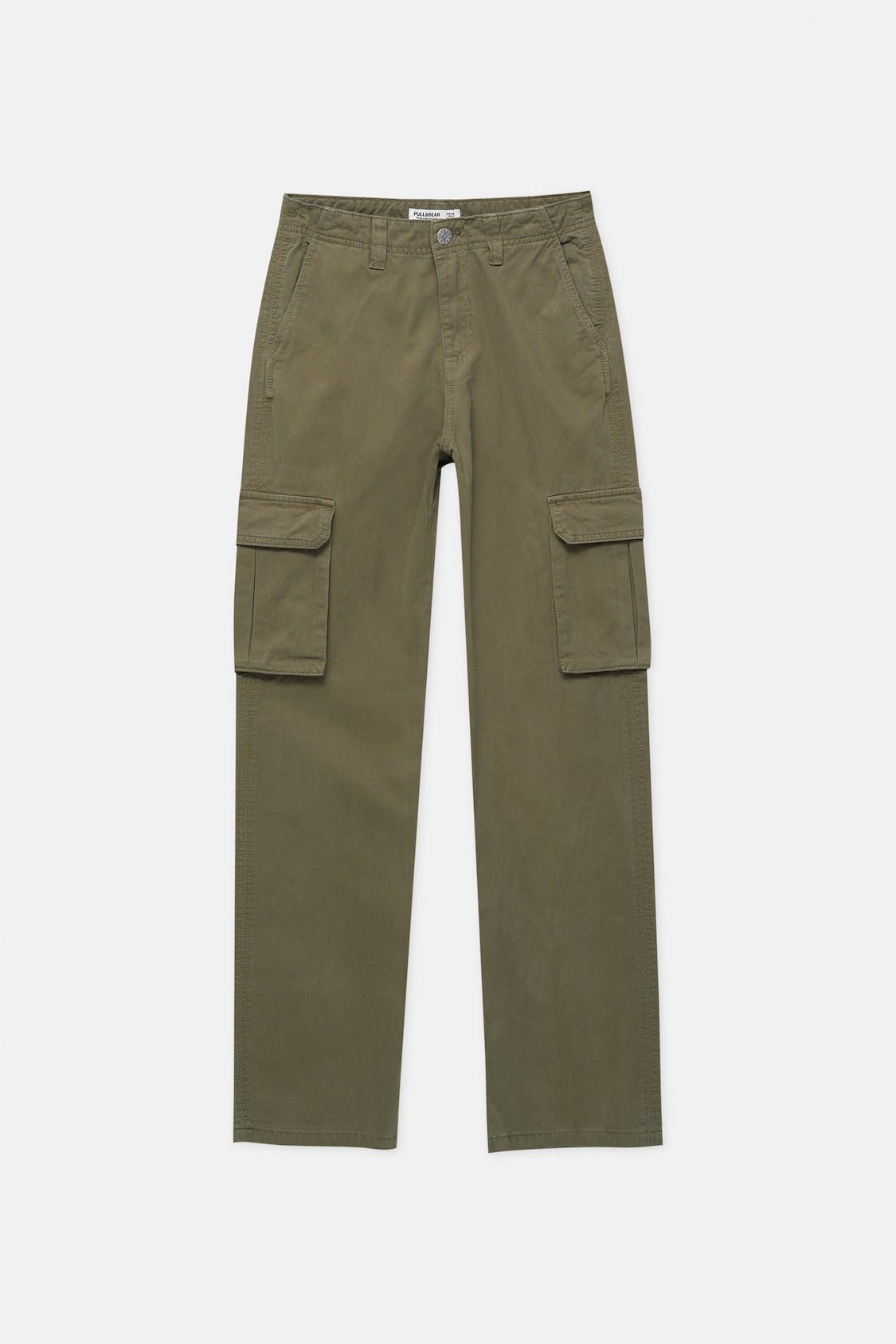 Pull&Bear oversized pocket straight leg cargo trousers in navy