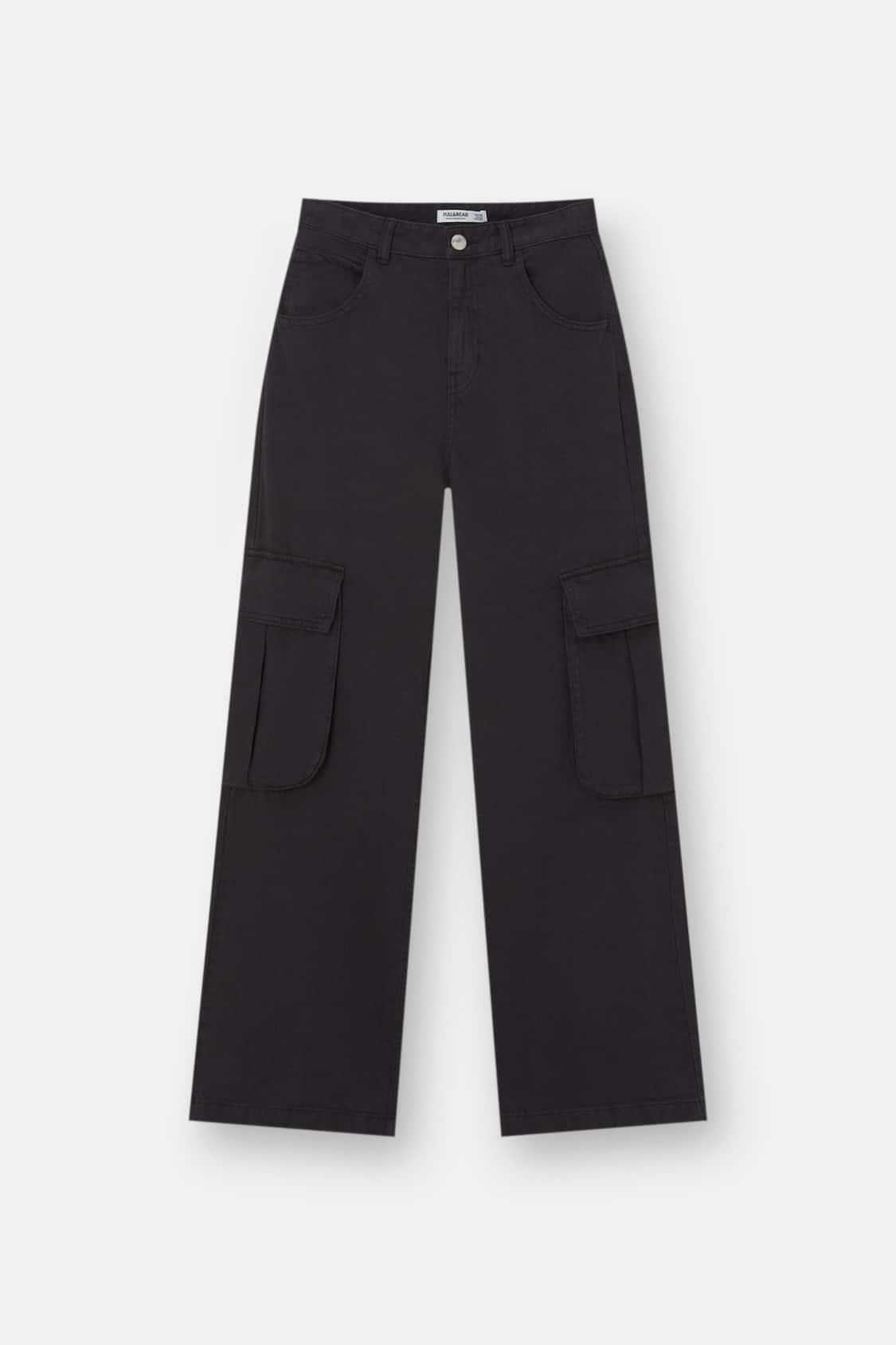 Petite Black Multi Pocket Detail Cargo Pants