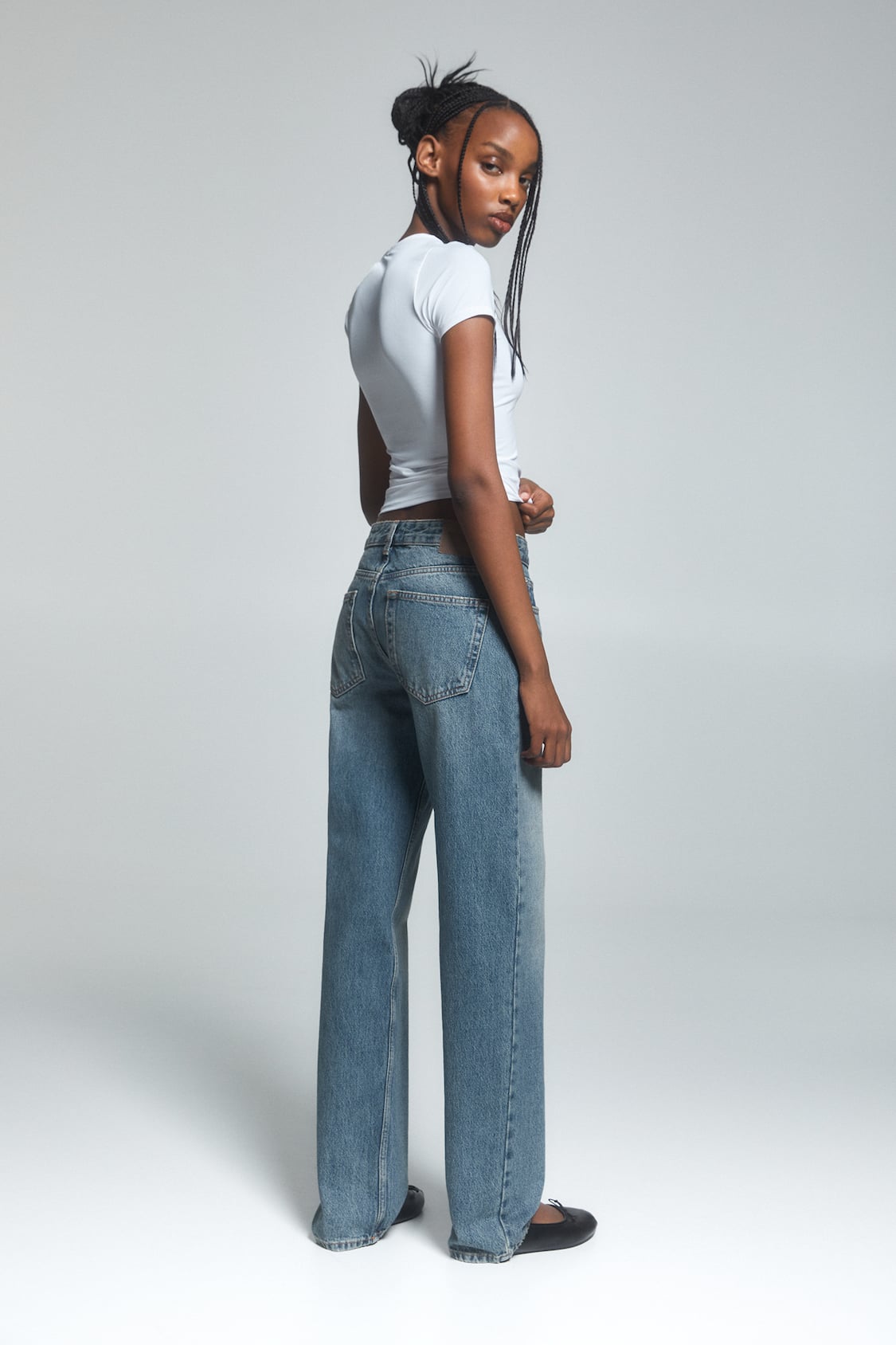 Pink Mid-Waisted Stretchable Straight Leg Denim Jeans – Lookbook Store