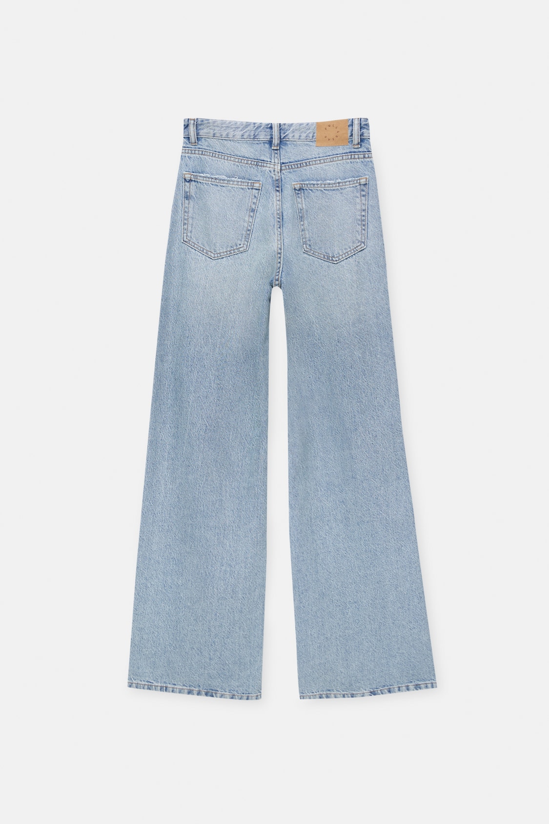 Ice Blue Washed Cut Out Waistband Pocket Jeans