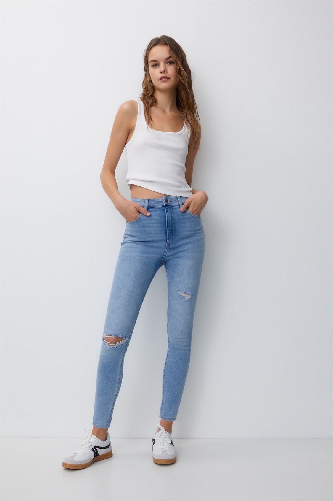 Super high-waist skinny jeans - PULL&BEAR