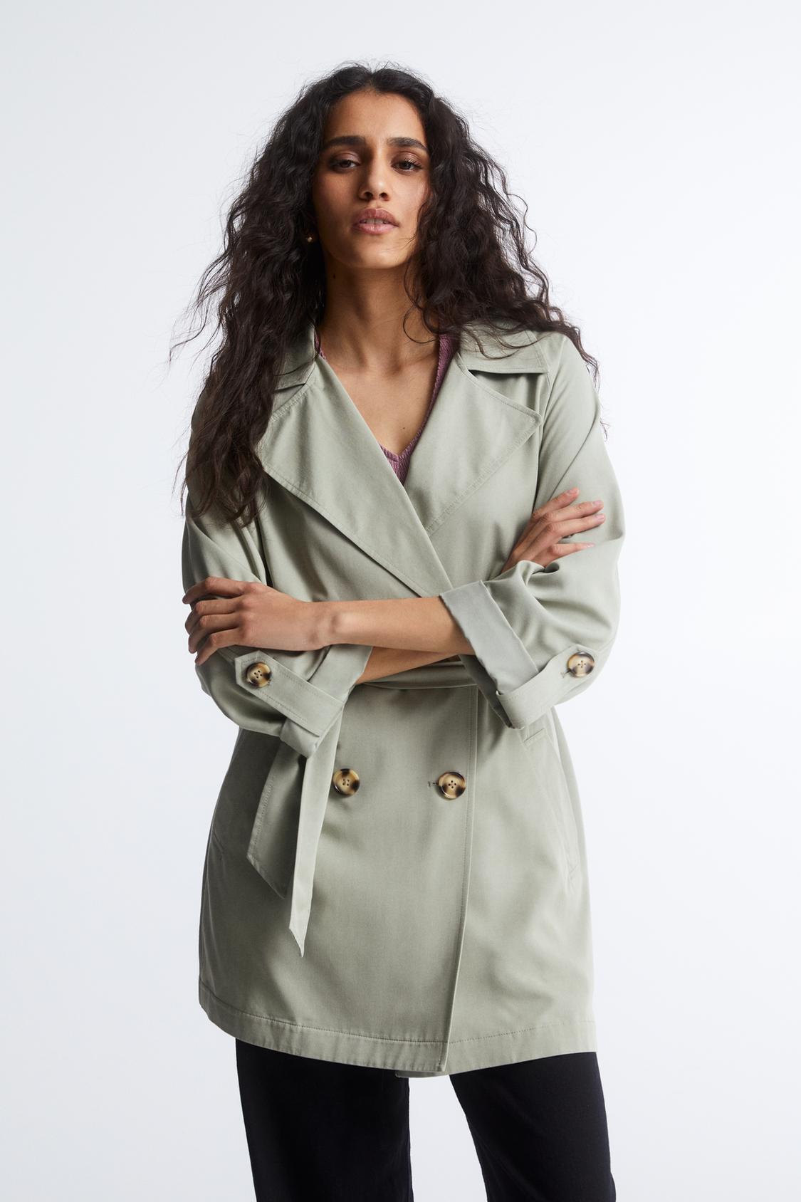 Trench Coat Pull And Bear Checked Jacket Belted Trench Coat By
