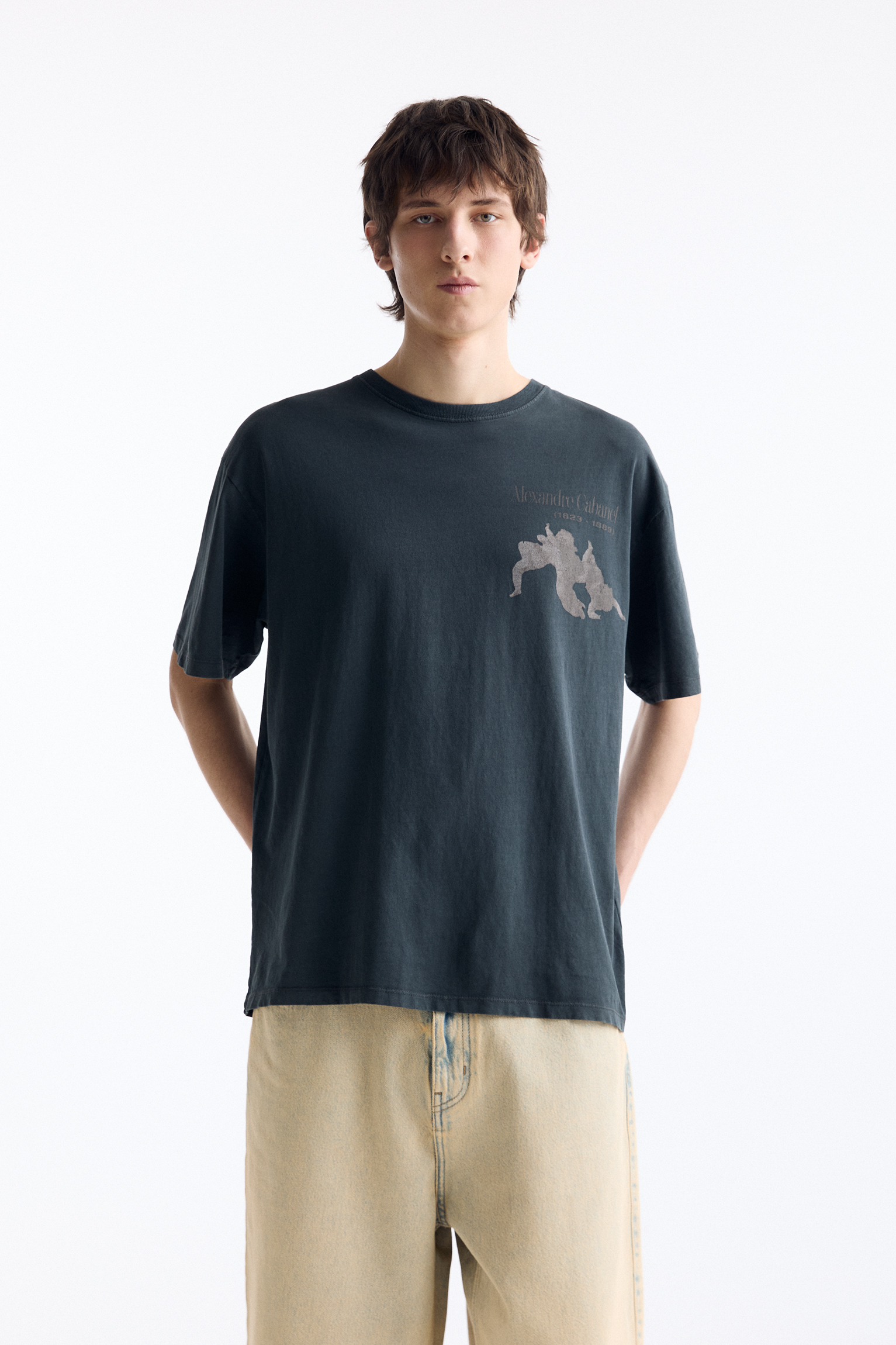Washed short sleeve T-shirt with art print - PULL&BEAR 