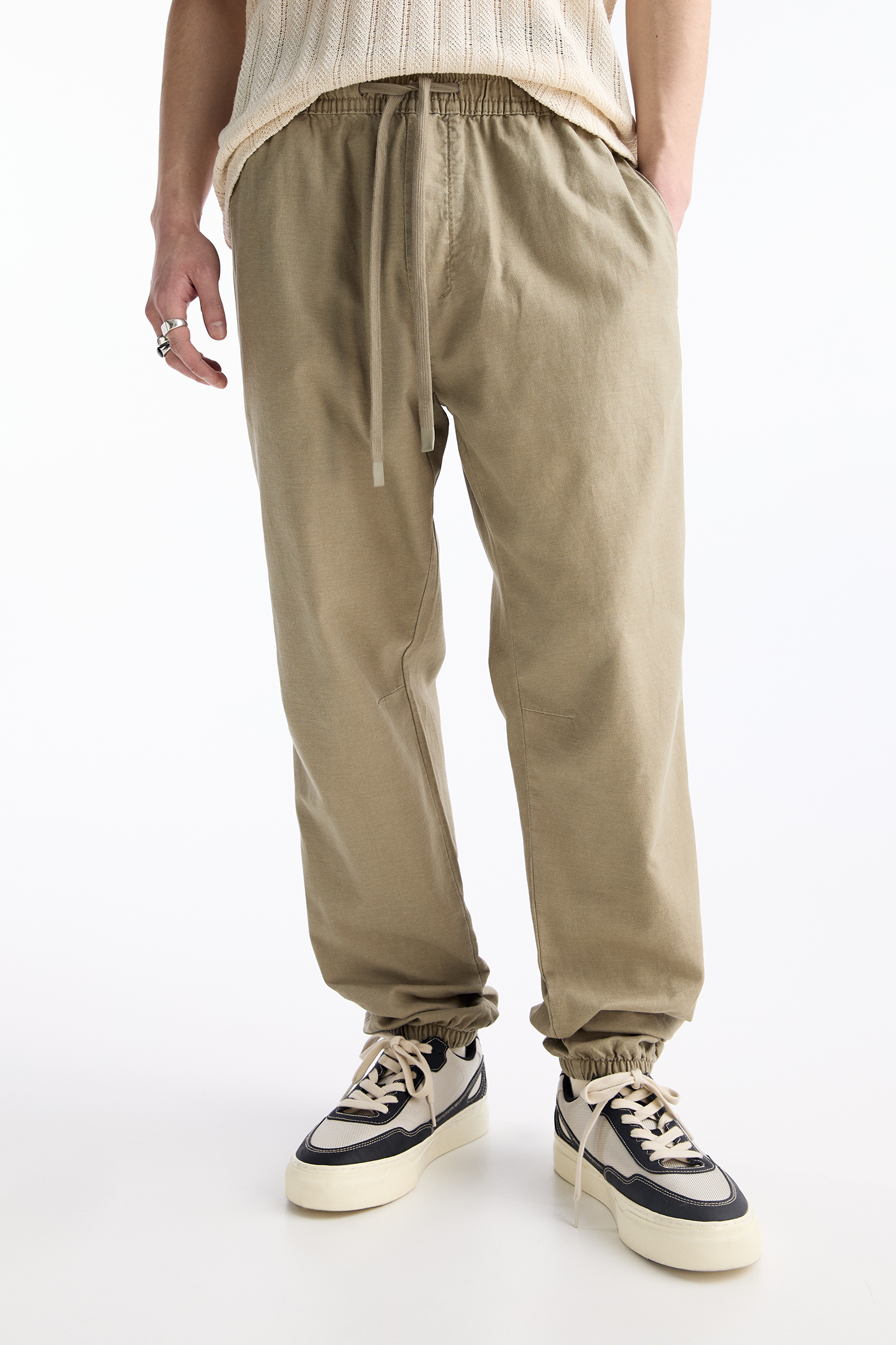 Joggerhose mit Leinenanteil - PULL&BEAR 