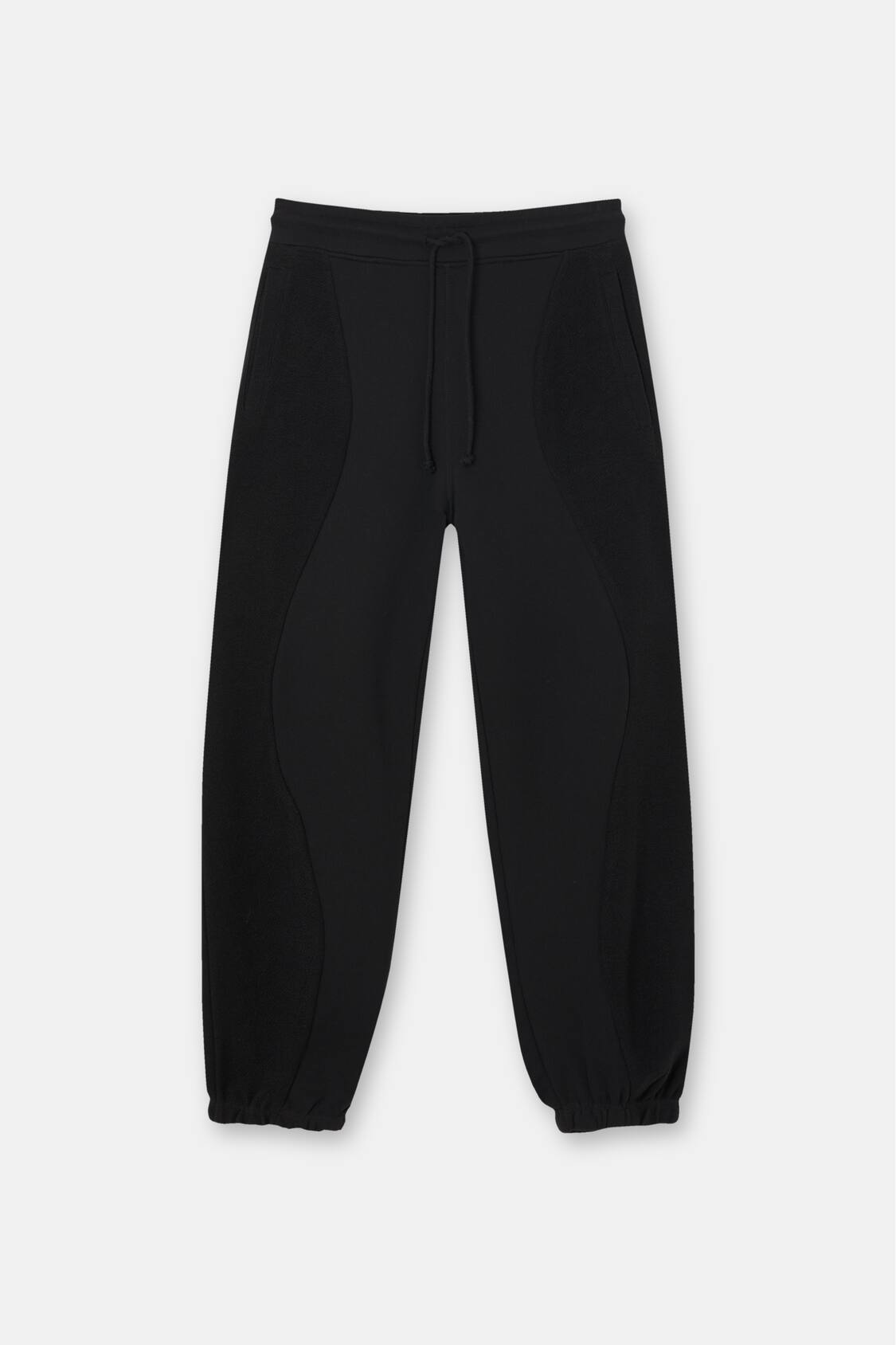 Black joggers with seam detail