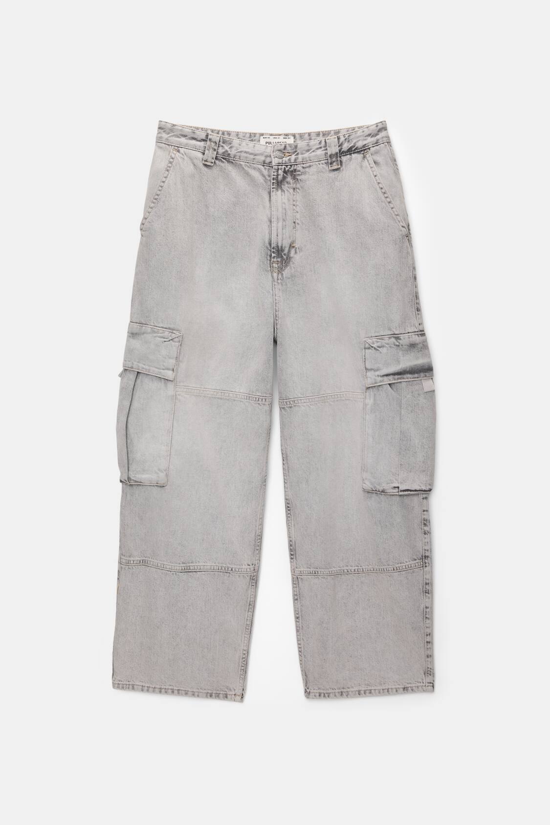 Denim Two-Toned Baggy Cargo Pants, RE.STATEMENT