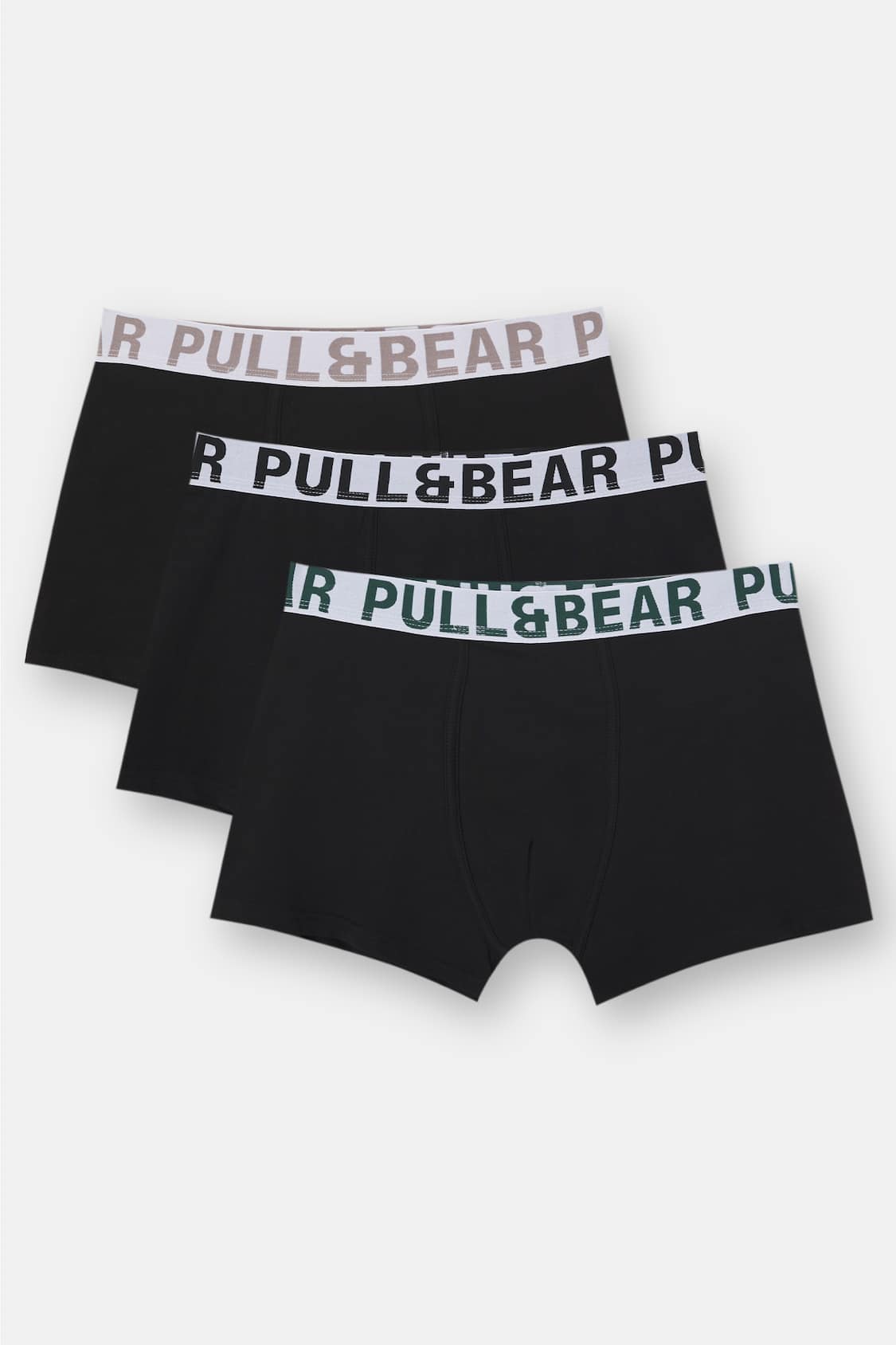 Pack of 3 black boxers with white logo waistband - PULL&BEAR