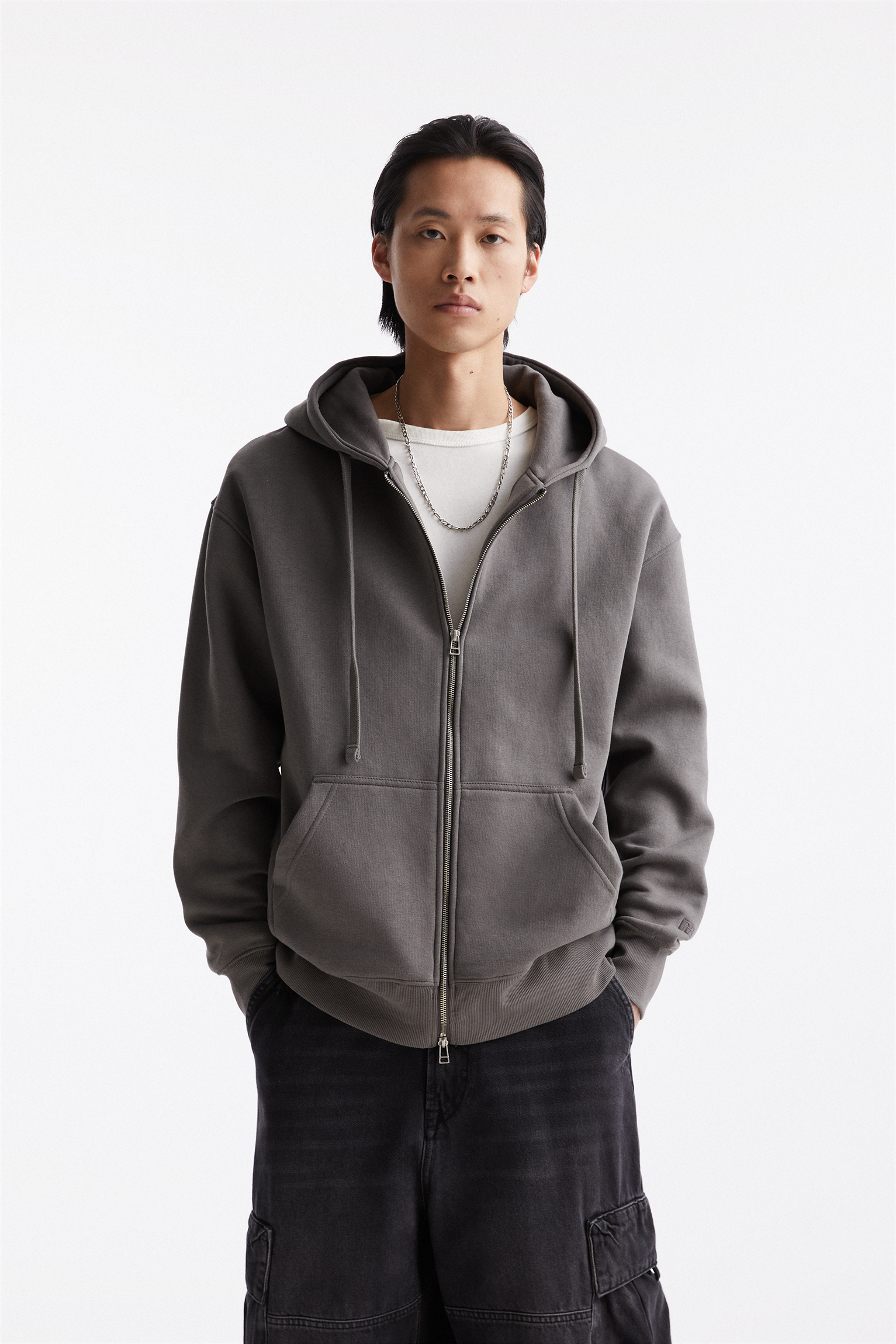 Basic zip-up hoodie - pull&bear