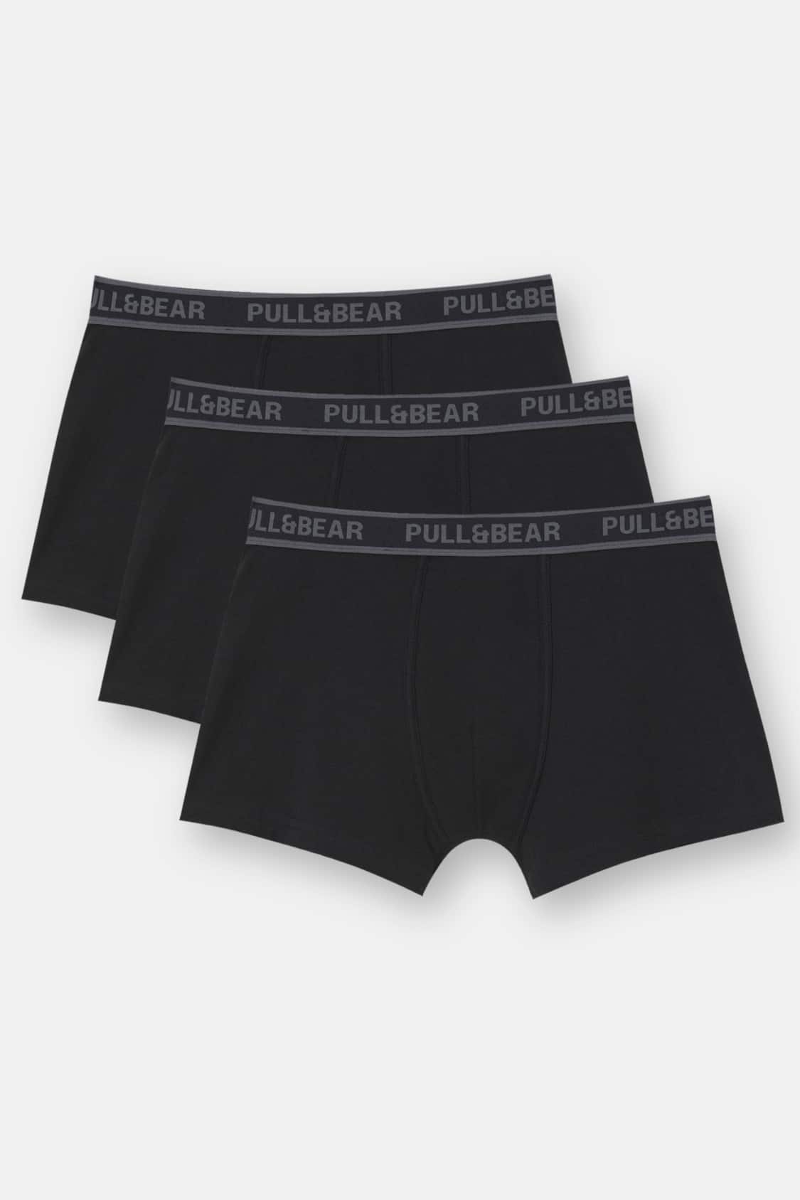 Pack of 3 pairs of black boxers with stripes - PULL&BEAR