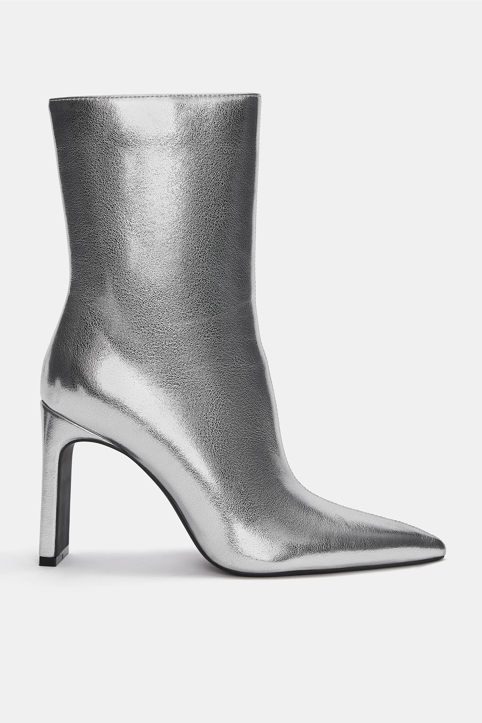 High-heel metallic ankle boots - pull&bear