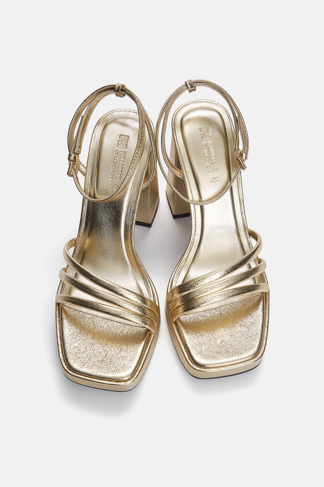 Glam Block Heel Sandals In Wide Width In Tumbled Metallic Suede